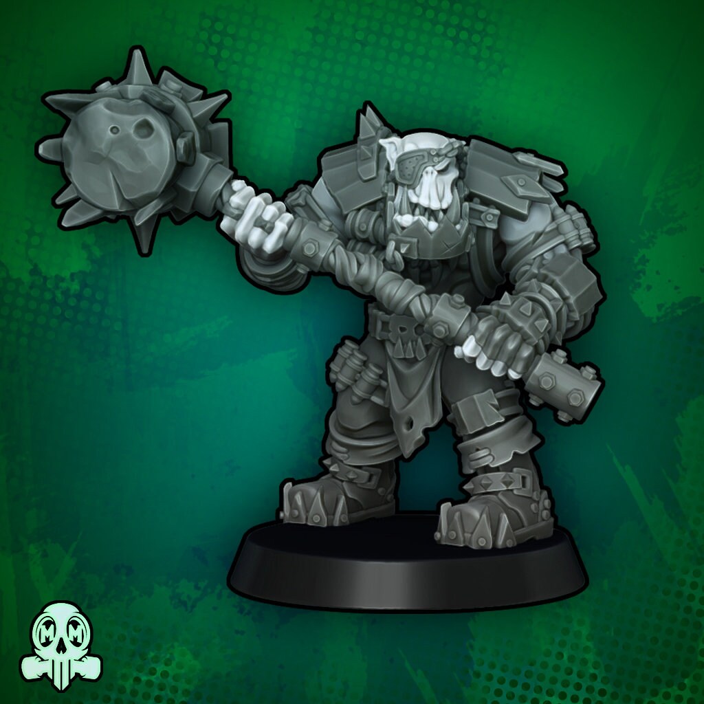 Jefes orcos gigantes con armas pesadas | Malicious Miniatures