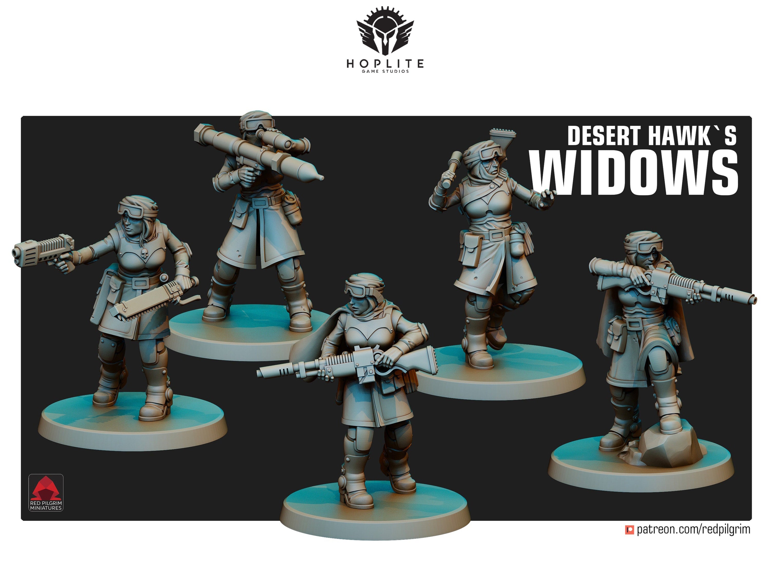 Viudas de los halcones del desierto | Miniaturas de Red Pilgrim | 28 mm