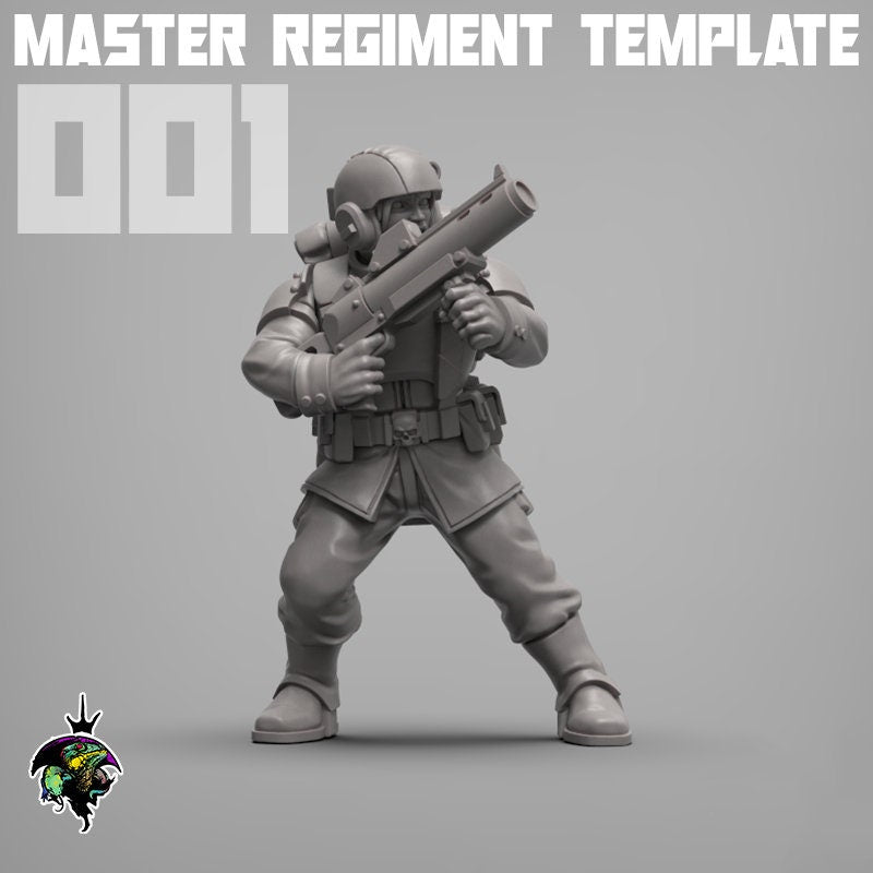 Parts: Master Regiment Template Helmets (x20) | Reptilian Overlords | 28mm