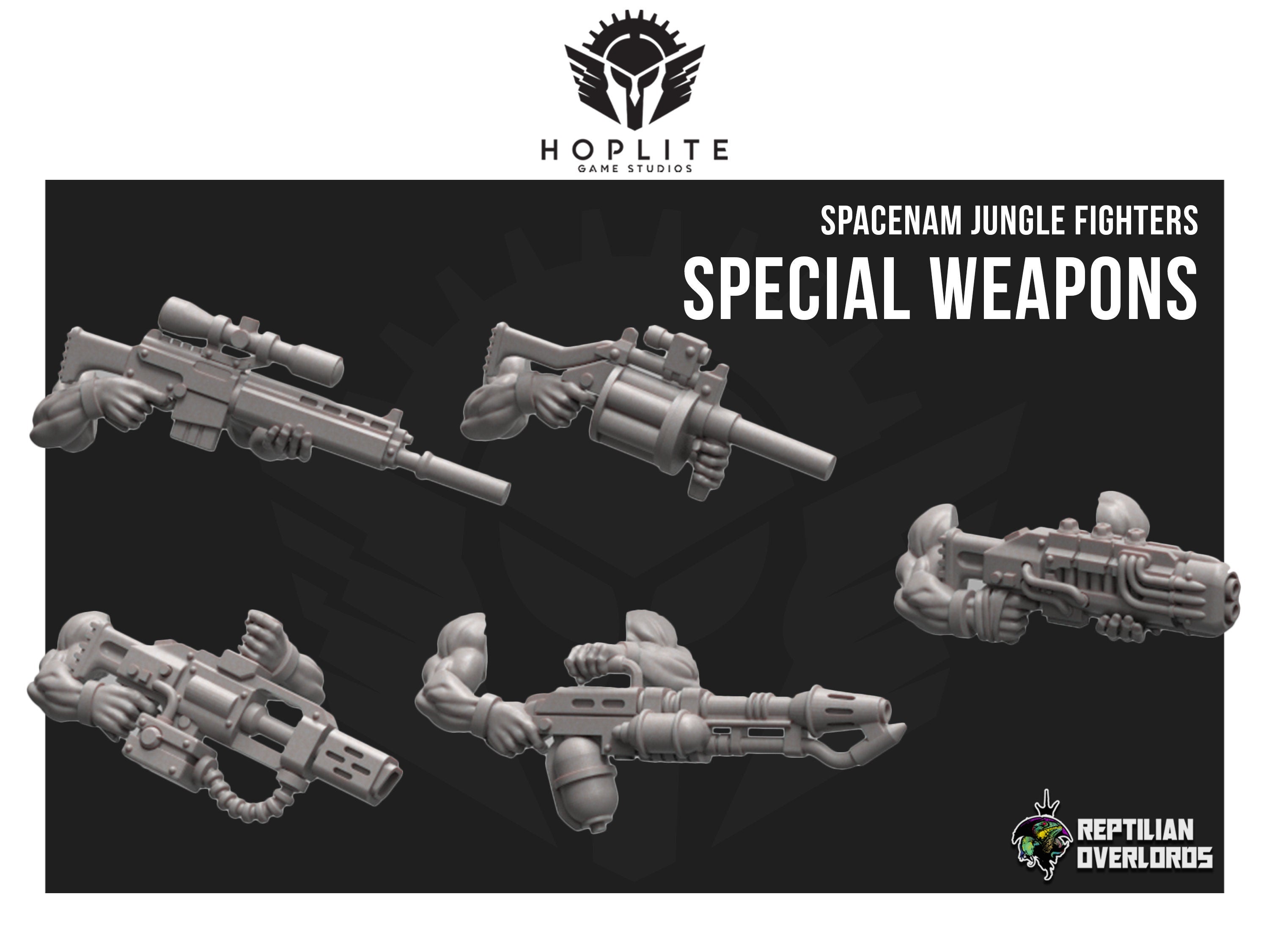 Piezas: Armas especiales de Spacenam (x5) | Señores supremos reptilianos | 28 mm