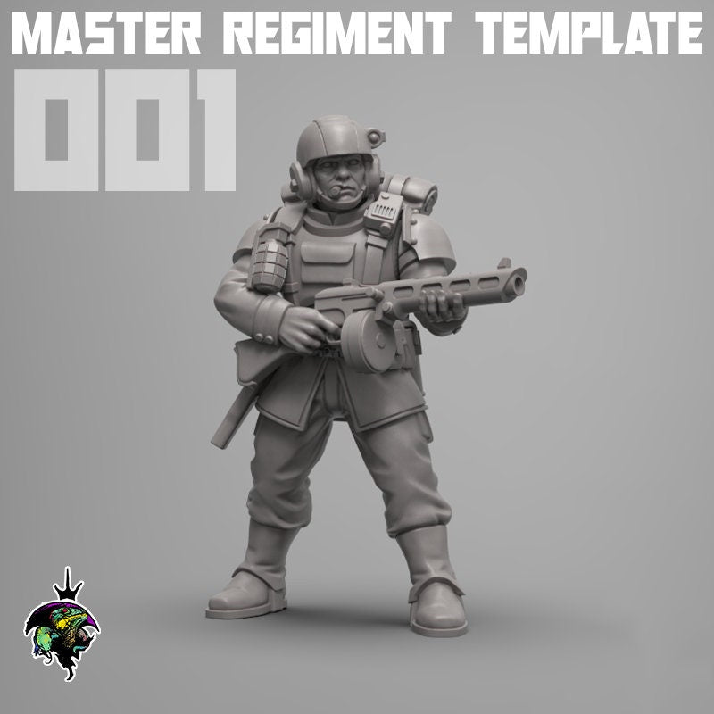 Parts: Master Regiment Template Helmets (x20) | Reptilian Overlords | 28mm