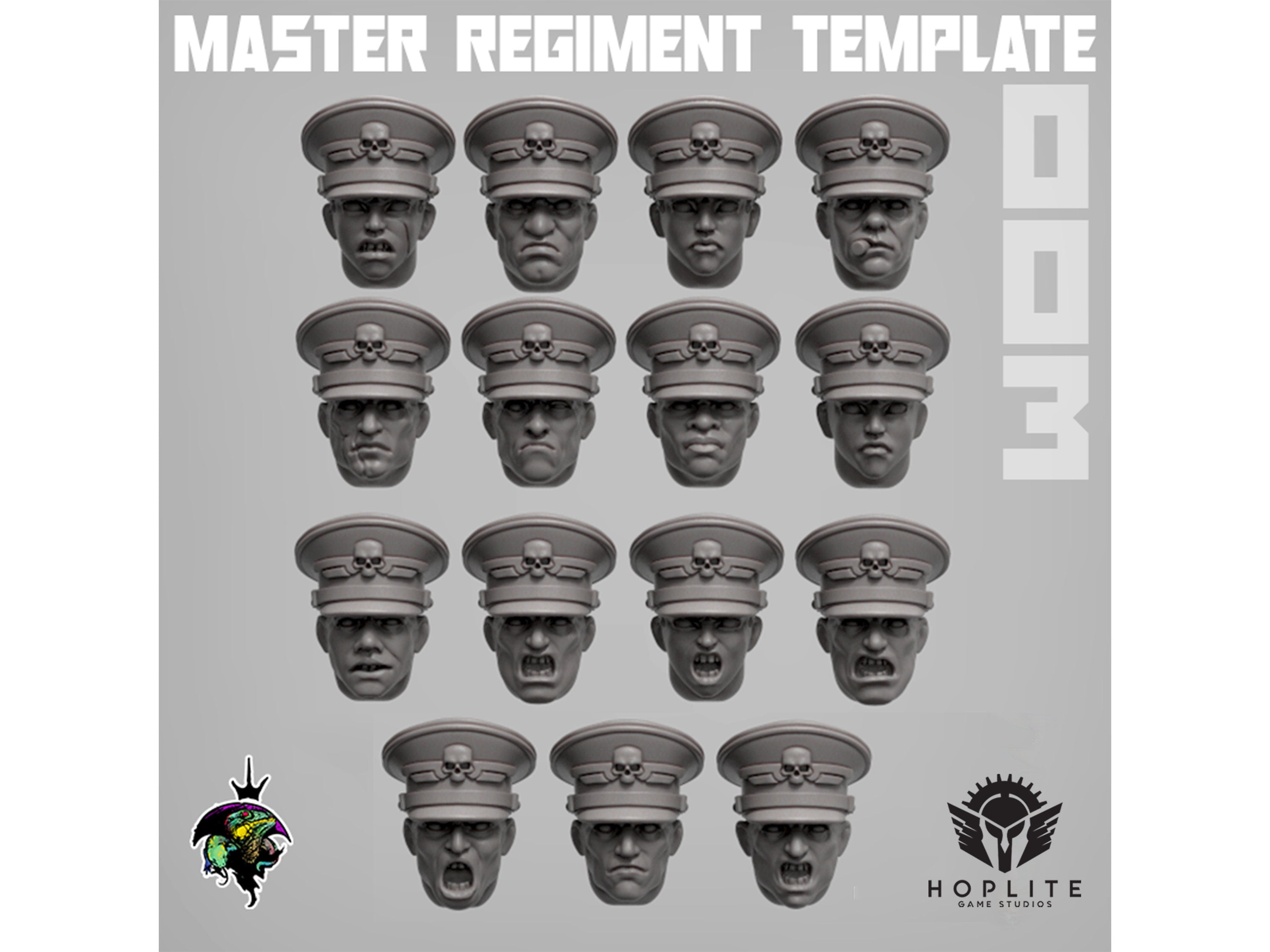Piezas: Plantilla del regimiento maestro: gorras de desfile (x20) | Señores supremos reptiles | 28 mm