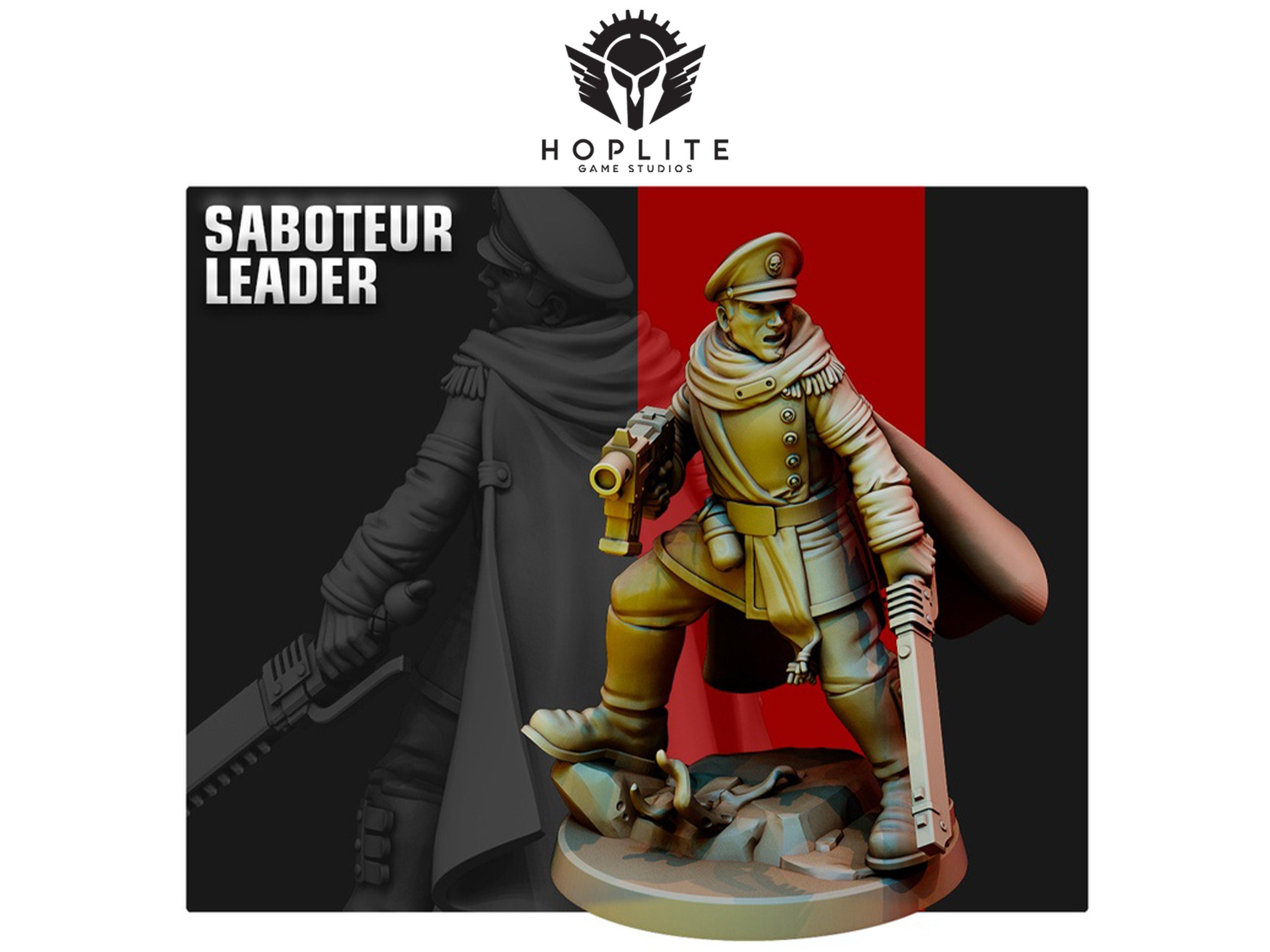 Líder saboteador Coronel Comisario | Miniaturas de Red Pilgrim | 28 mm