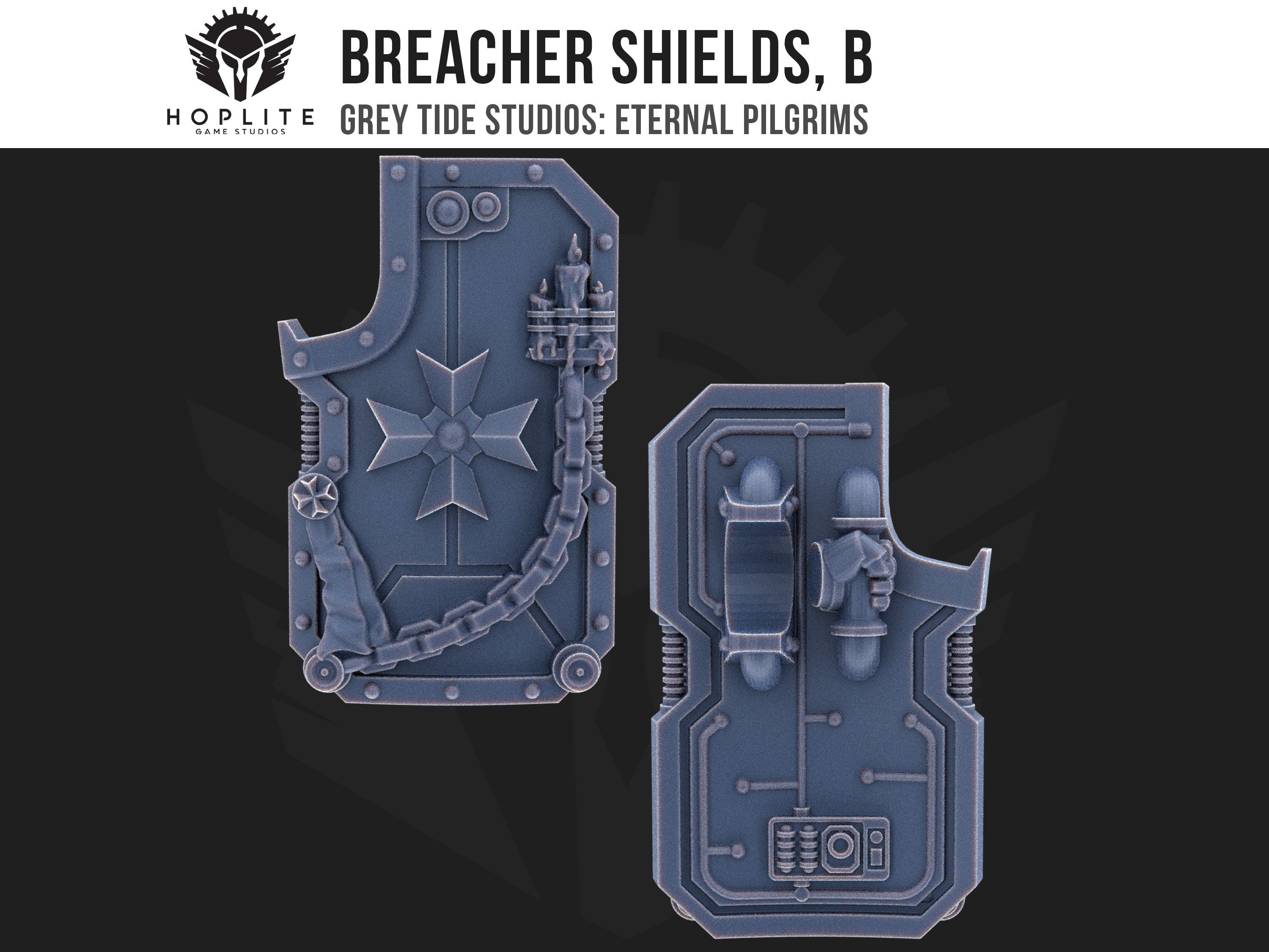 Breacher Shields, B (x10) | Grey Tide Studios | Eternal Pilgrims | Conversion Parts & Bits