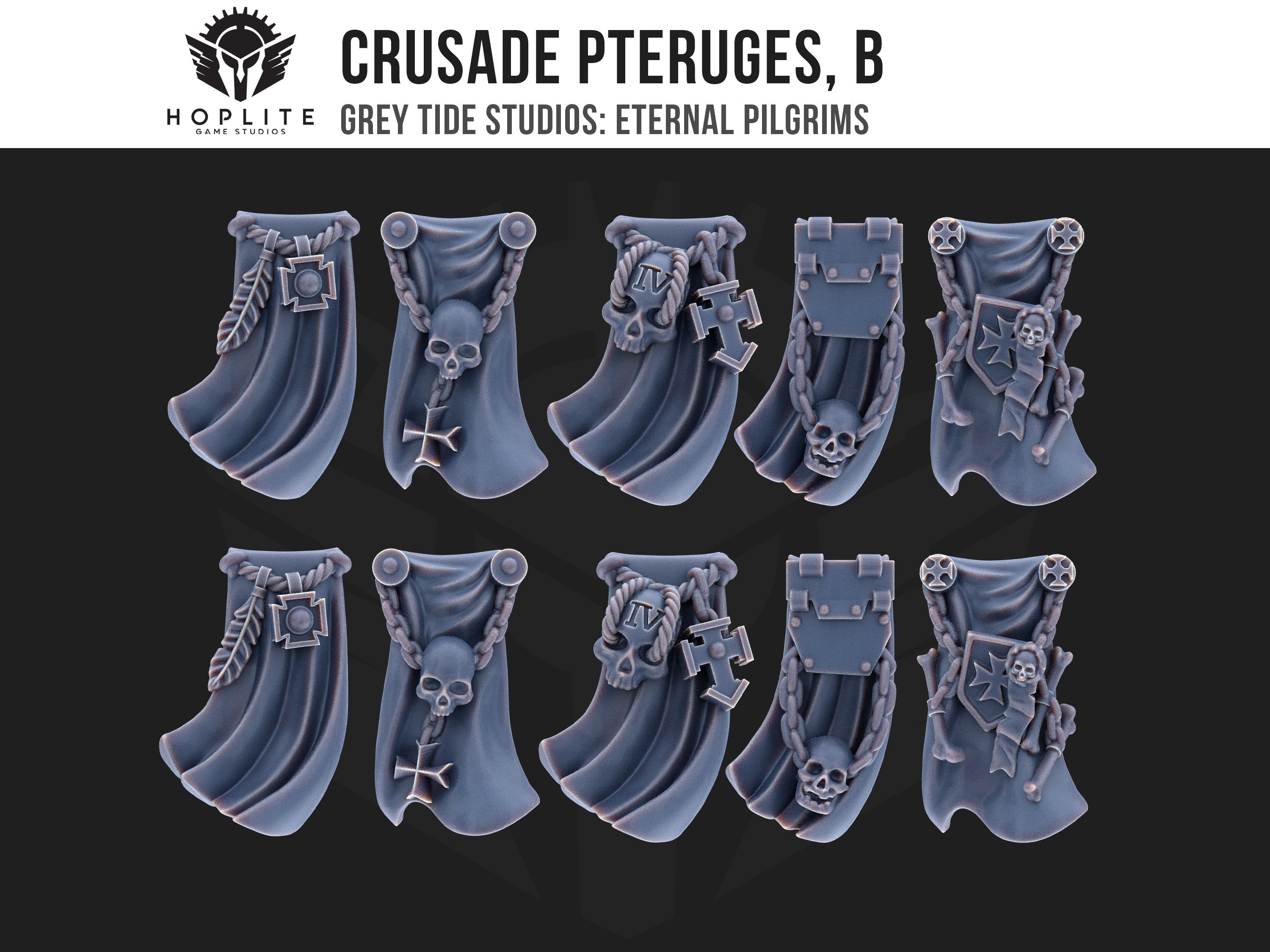 Cruzada Pteruges, B (x10) | Estudios de marea gris | Peregrinos eternos | Piezas y brocas de conversión