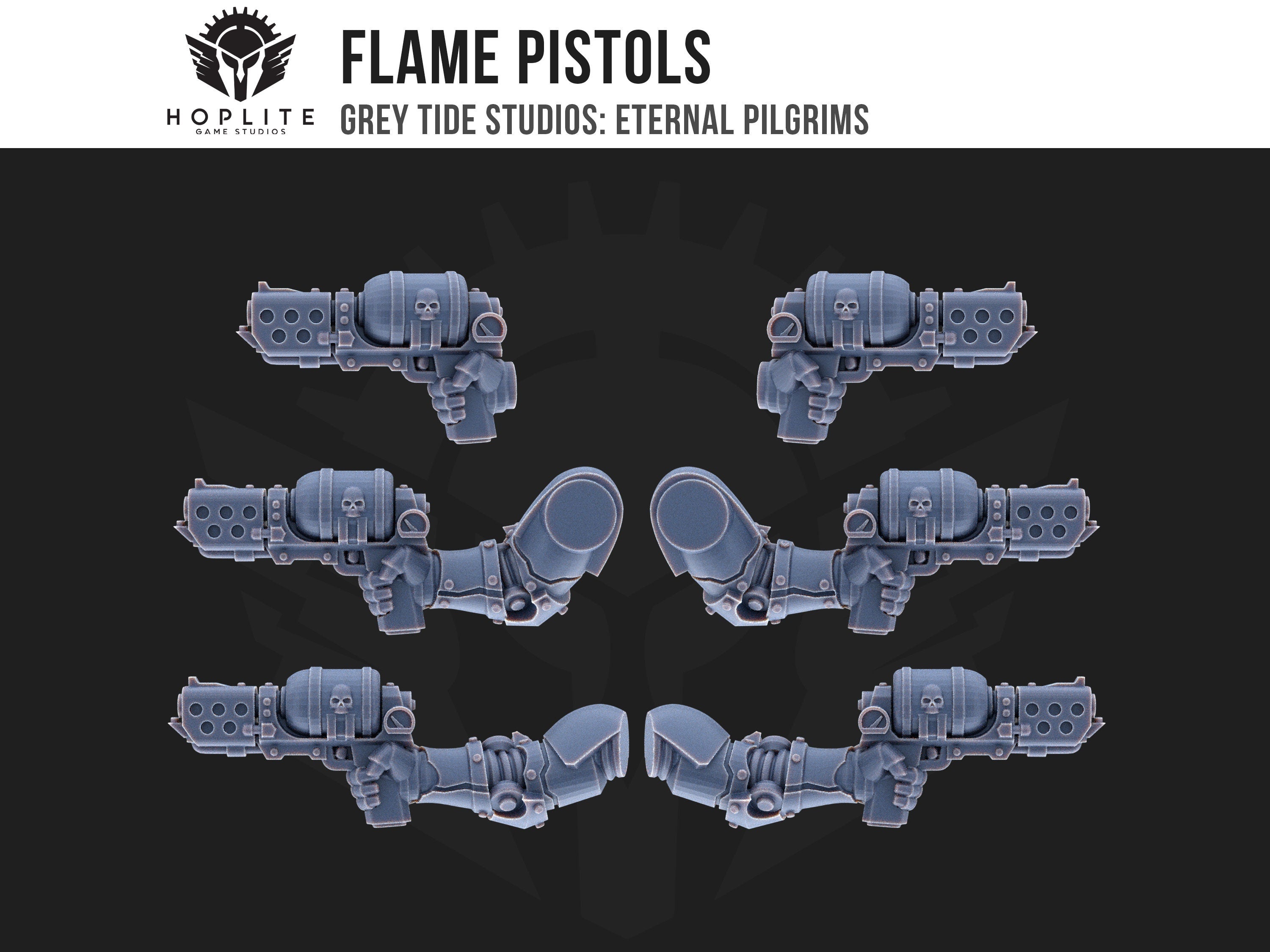 Pistolas de fuego (x6) | Estudios de marea gris | Peregrinos eternos | Piezas y brocas de conversión