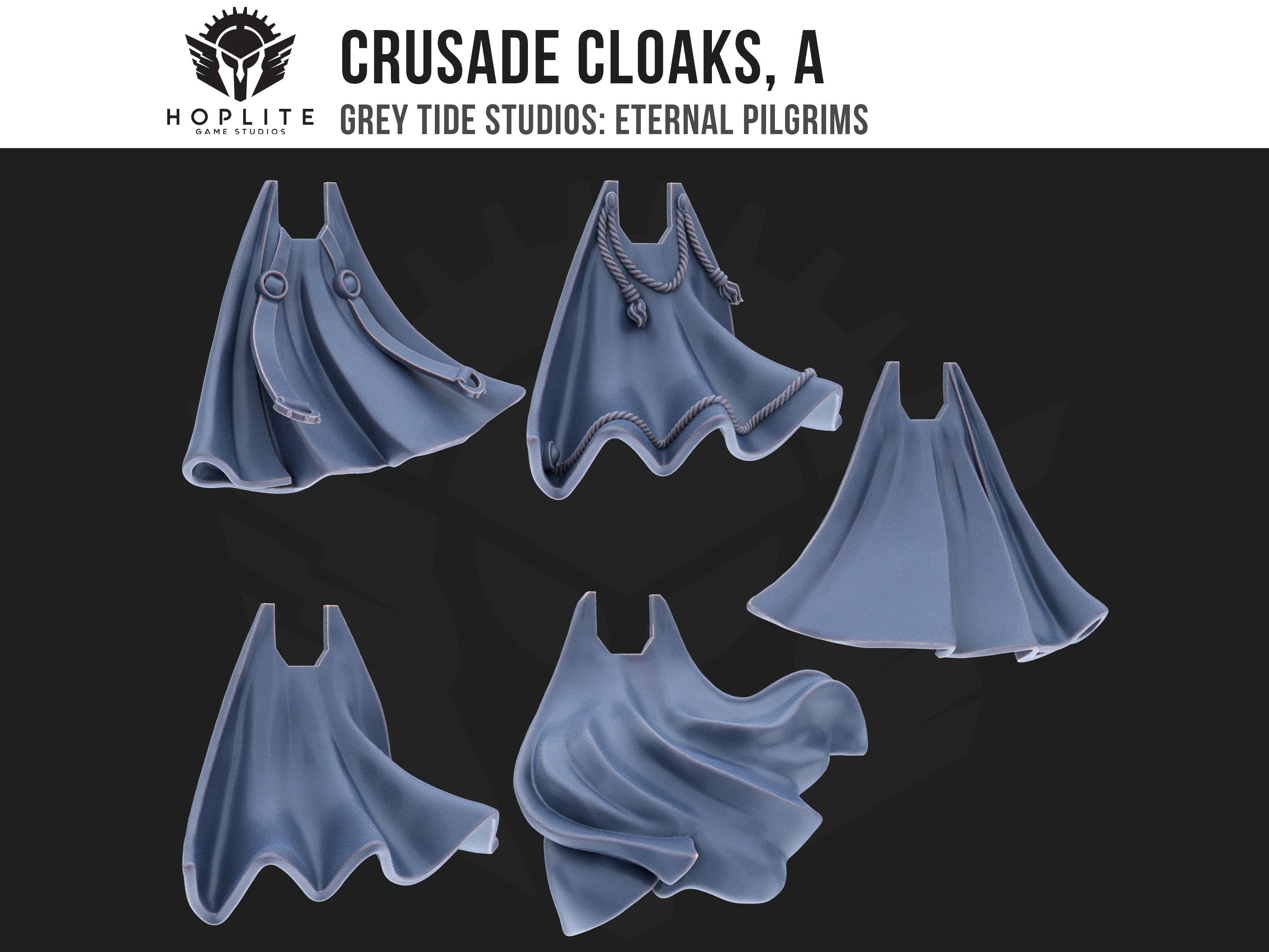 Crusade Cloaks A (x5) | Grey Tide Studios | Eternal Pilgrims | Conversion Parts & Bits