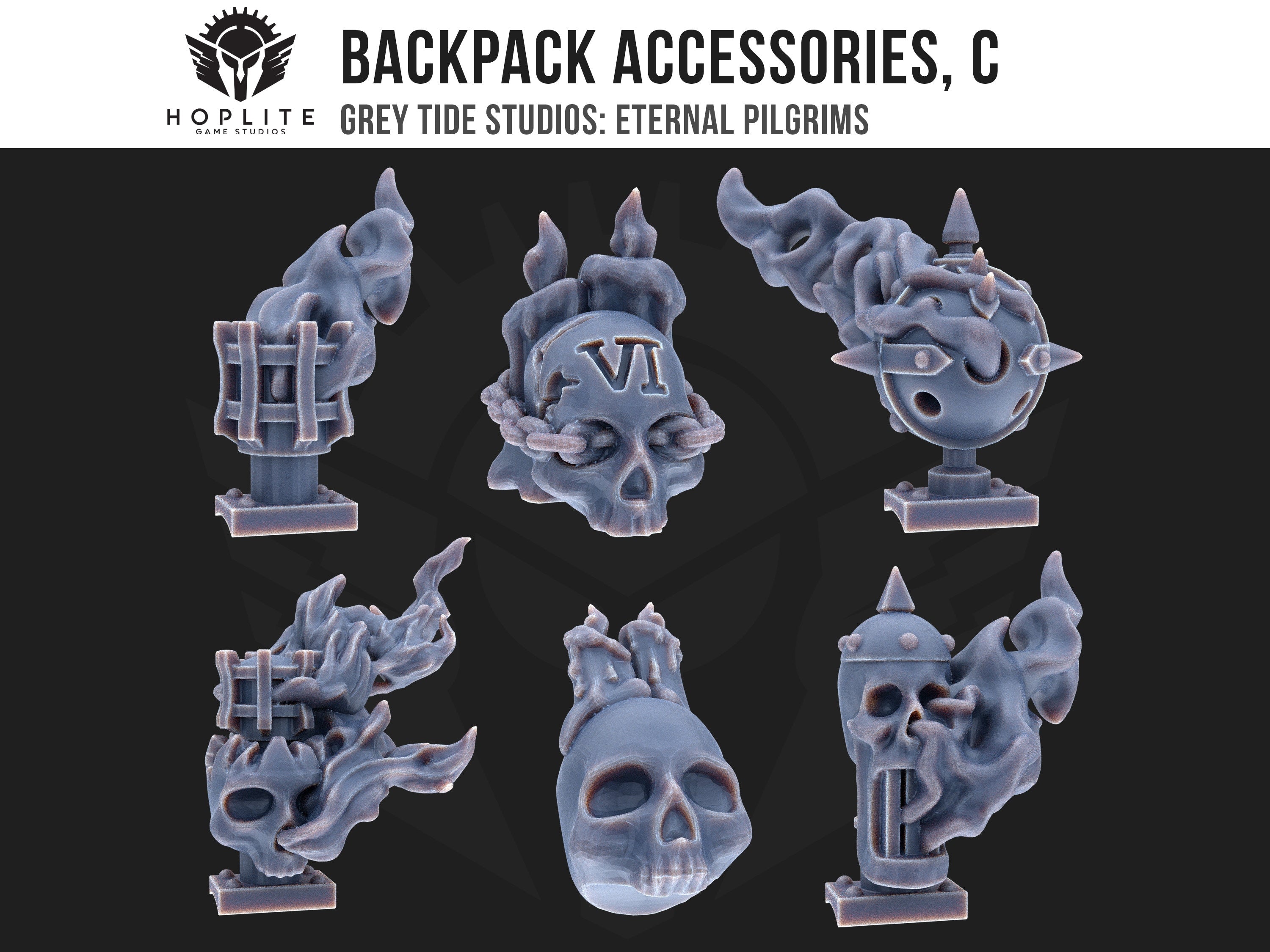 Crusade Backpack Accessories, C (x10) | Grey Tide Studios | Eternal Pilgrims | Conversion Parts & Bits
