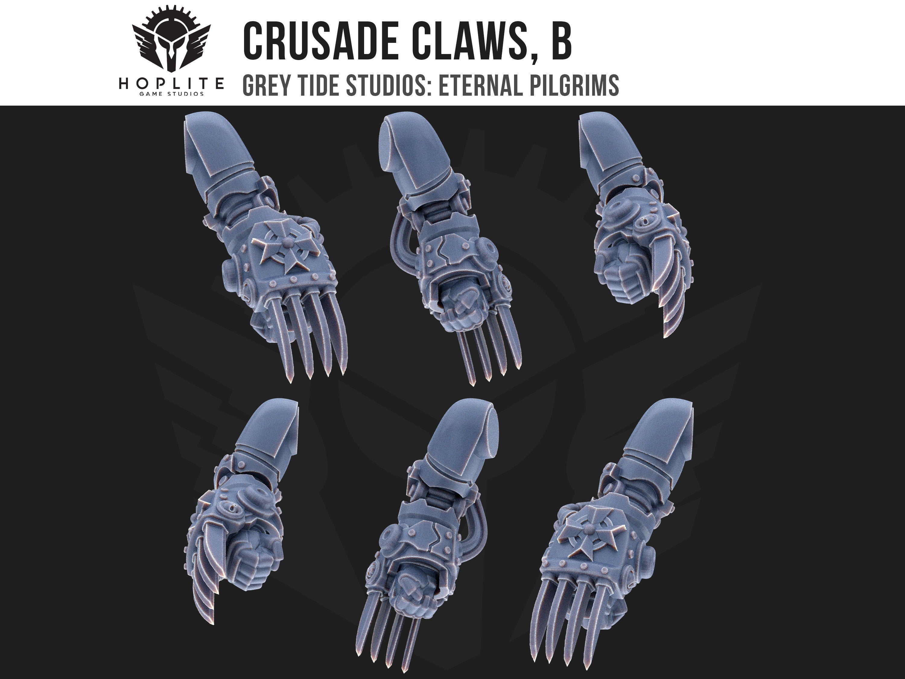 Crusade Claws, B (x10) | Grey Tide Studios | Eternal Pilgrims | Conversion Parts & Bits