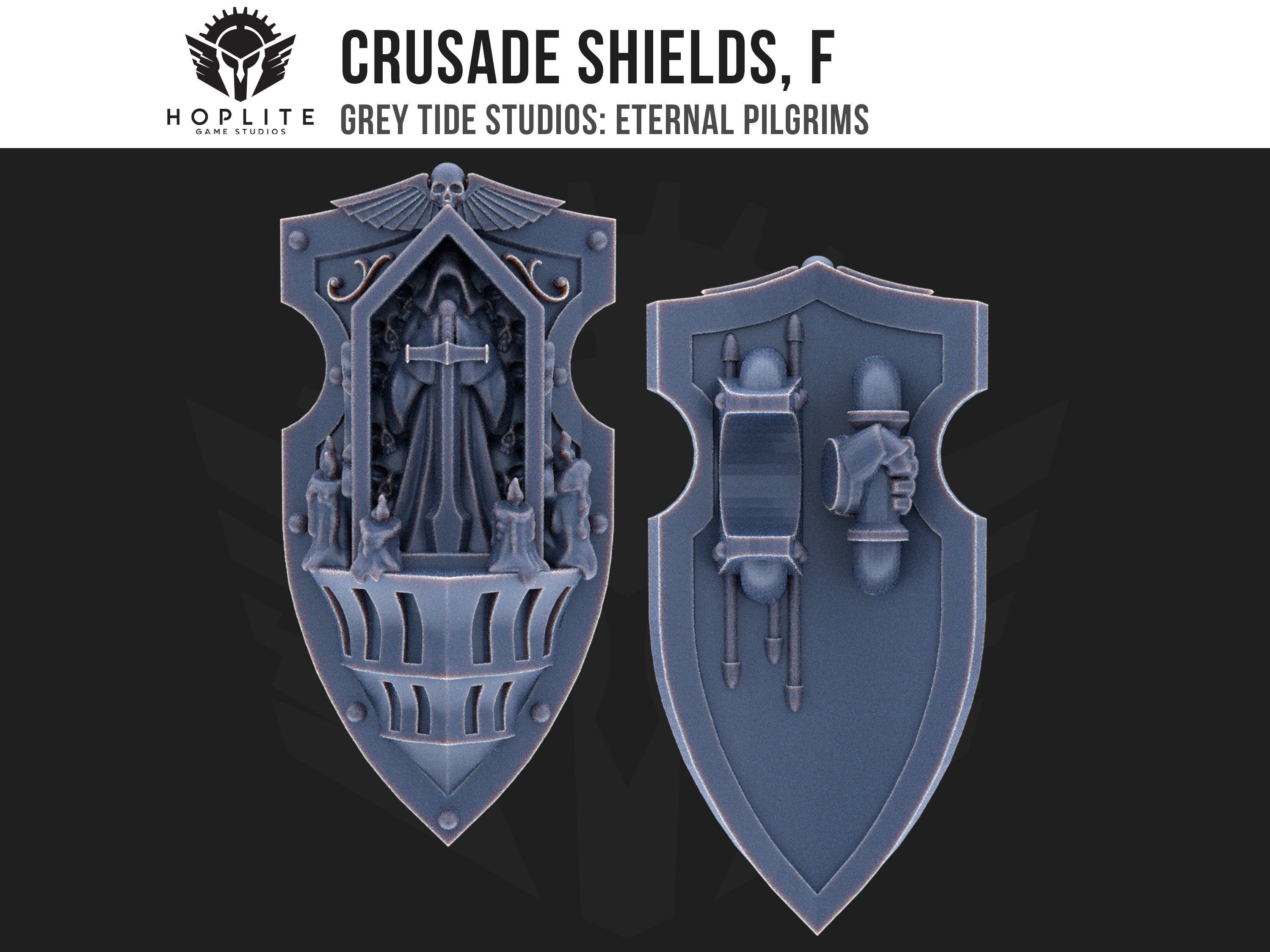 Escudos de cruzada, F (x10) | Estudios de marea gris | Peregrinos eternos | Piezas y brocas de conversión