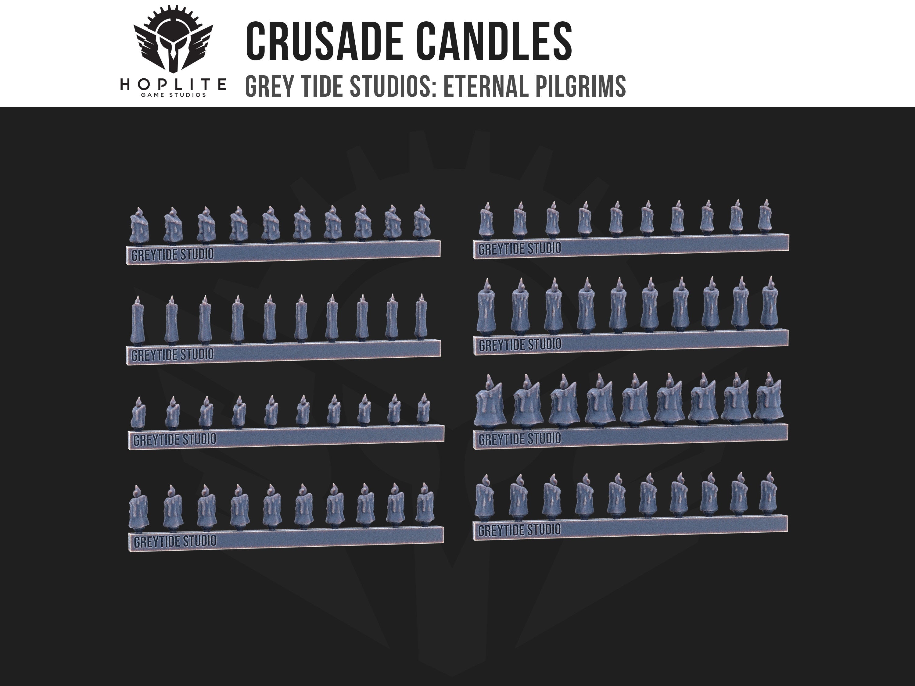 Velas cruzadas (x80) | Estudios de marea gris | Peregrinos eternos | Piezas y brocas de conversión