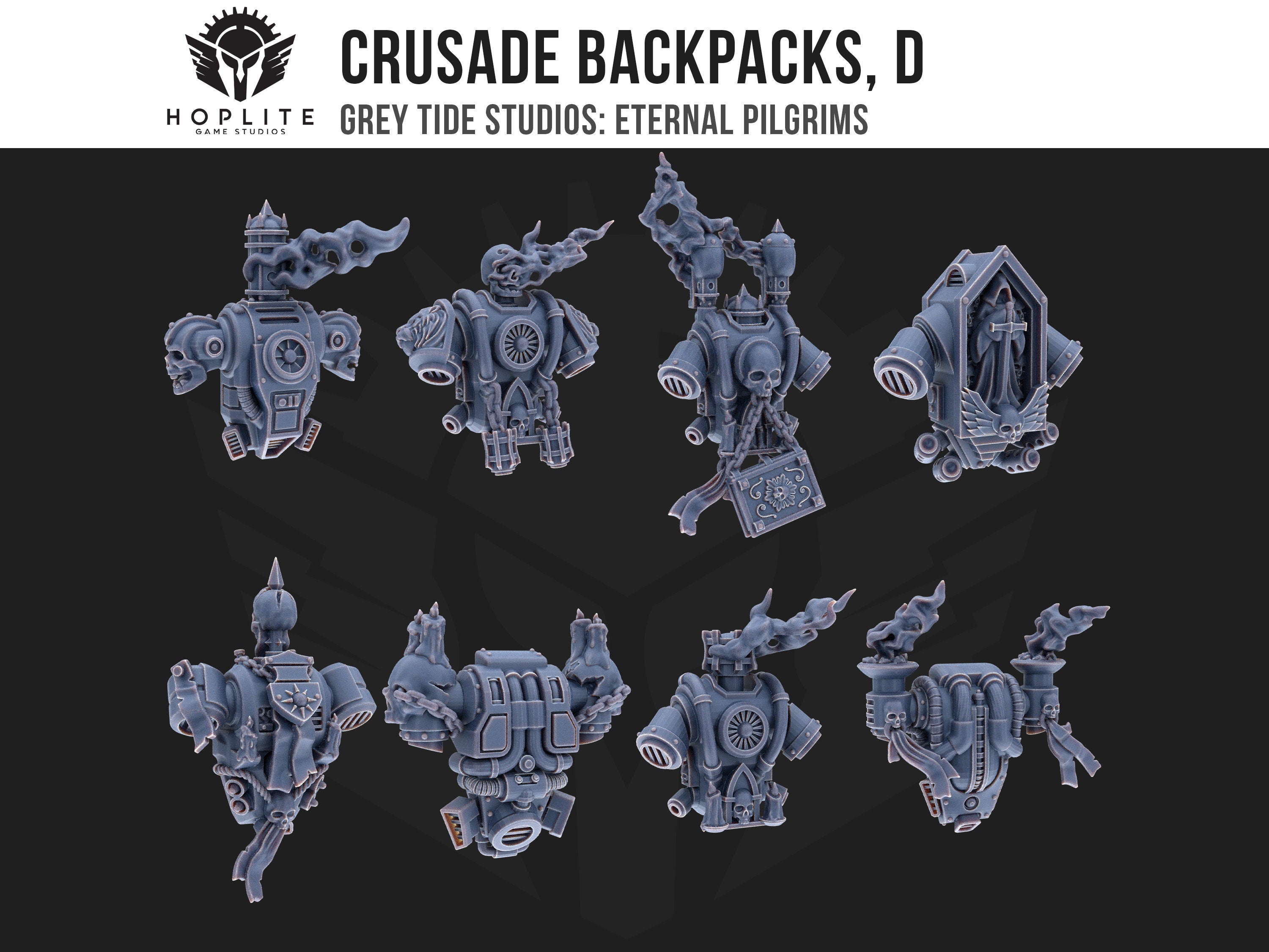 Crusade Backpacks, D (x10) | Grey Tide Studios | Eternal Pilgrims | Conversion Parts & Bits