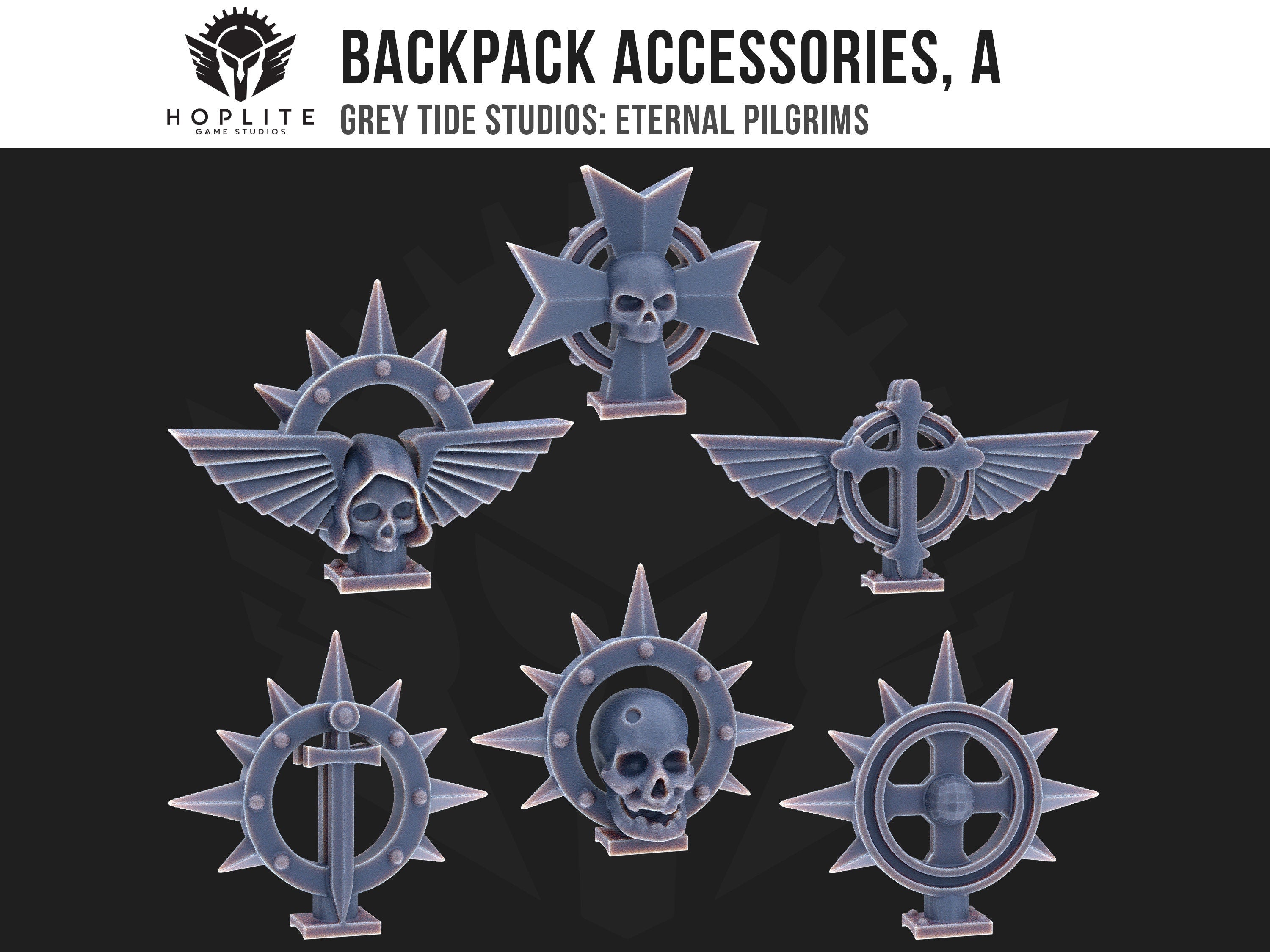 Accesorios para mochila Crusade, A (x10) | Estudios de marea gris | Peregrinos eternos | Piezas y brocas de conversión