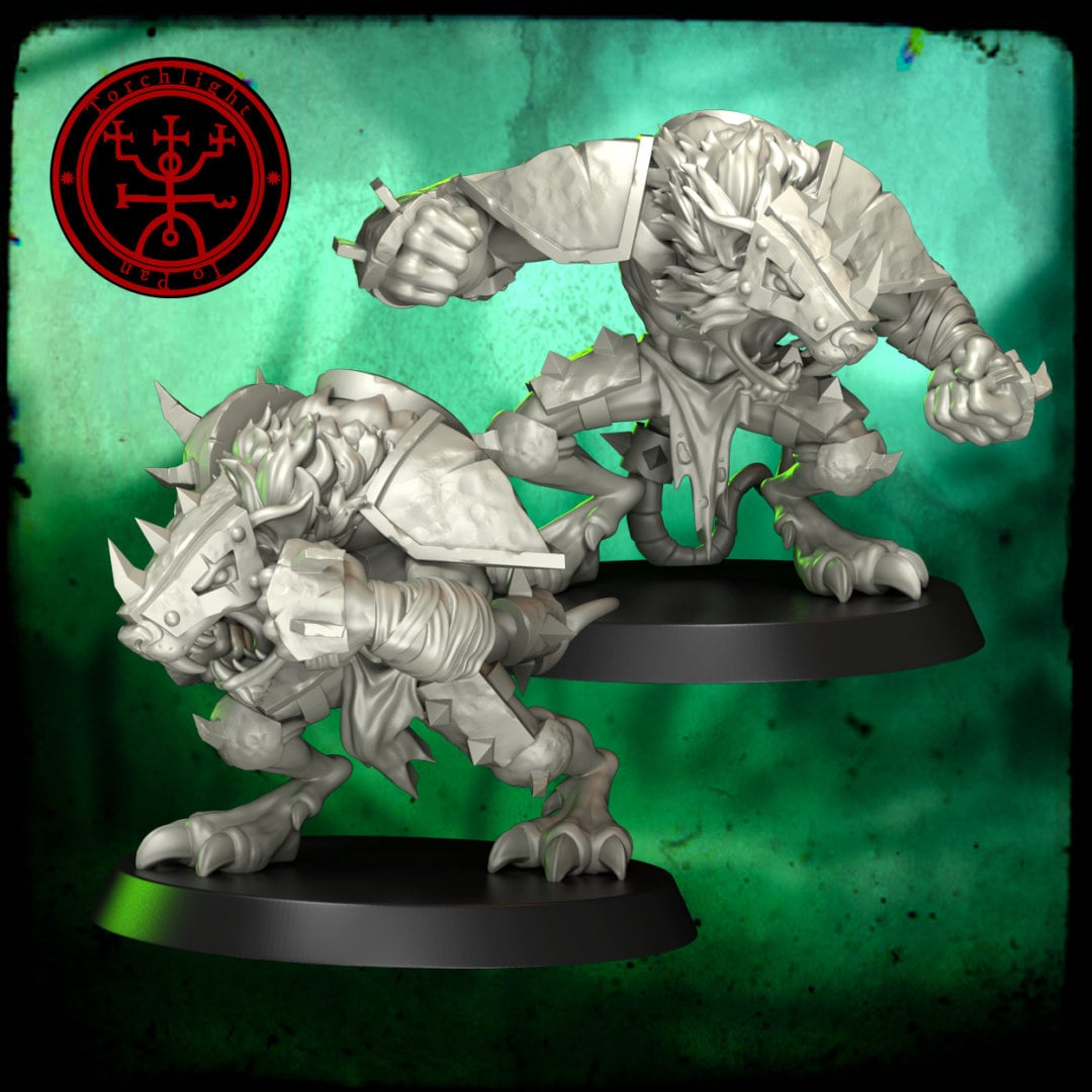 The Sewer Side Stealers - Ratmen Fantasy Football Team - 17 Players - Torchlight Models