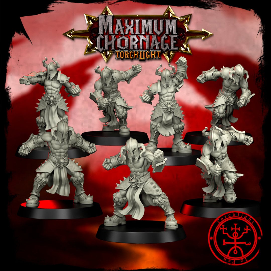 Maximum Chornage - Chaos Skulltakers Fantasy Football Team - 16 Players - Torchlight Models