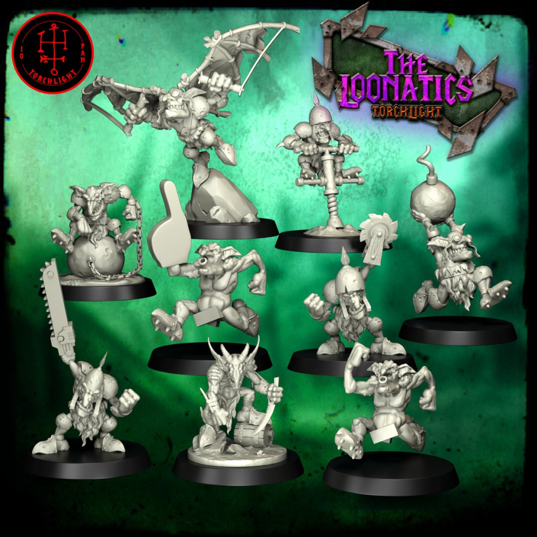 The Goblin Loonatics - Equipo de fútbol Goblin Fantasy - 22 jugadores - Modelos de antorchas