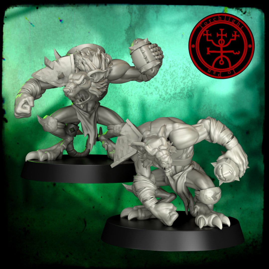 The Sewer Side Stealers - Ratmen Fantasy Football Team - 17 Players - Torchlight Models