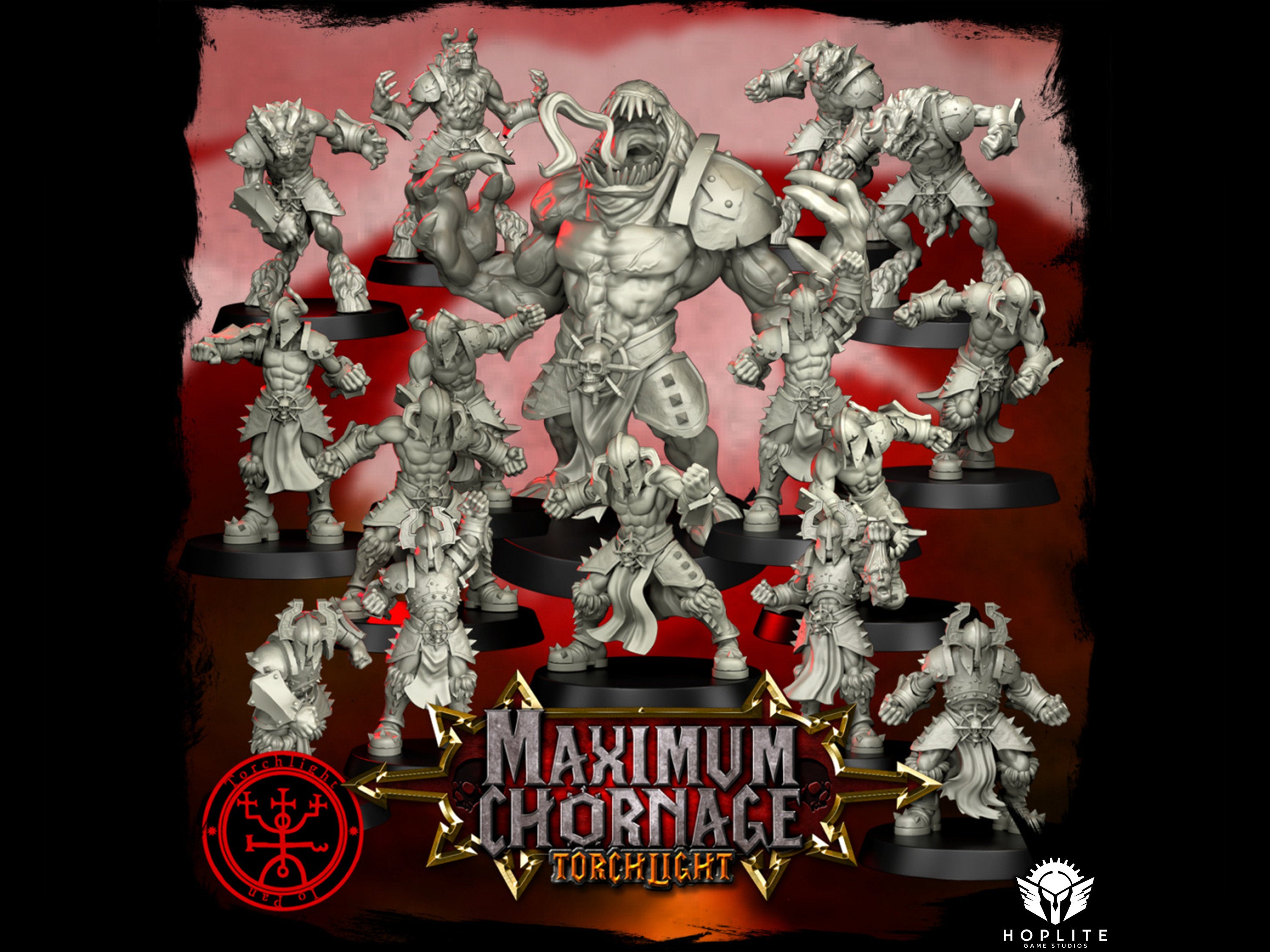 Maximum Chornage - Equipo de fútbol de fantasía Chaos Skulltakers - 16 jugadores - Modelos de antorchas