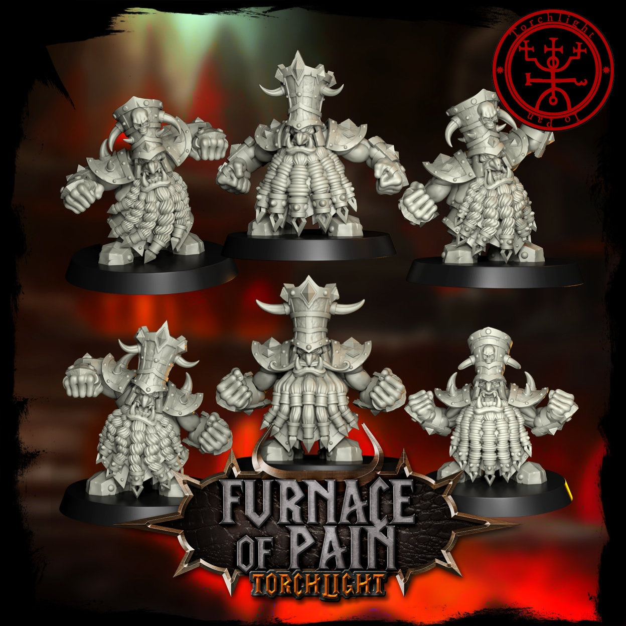 The Furnace of Pain- Chaos Dwarf Fantasy Football Team - 15 Models - Torchlight Models