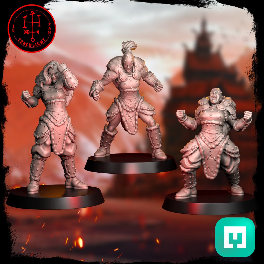 The Field Maidens - Full Norse Amazon Fantasy Football Team - 15 Players - Torchlight Models