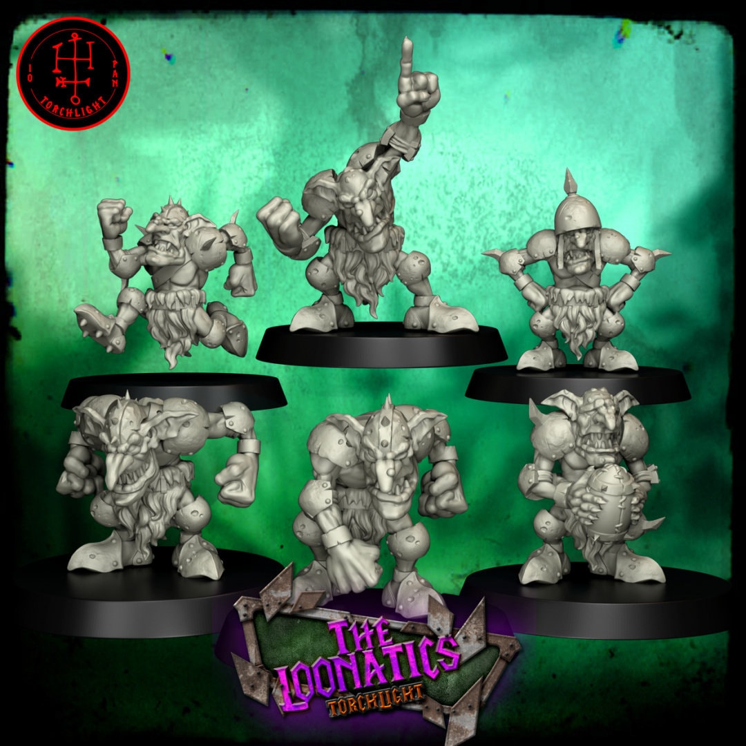 The Goblin Loonatics - Goblin Fantasy Football Team - 22 Players - Torchlight Models