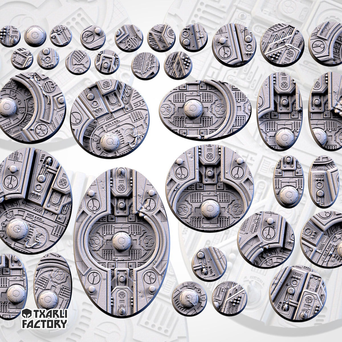 Xenos Abandoned City Bases | 25mm | 32mm | 40mm | Txarli Factory | Magnetizable Scenic Textured Round