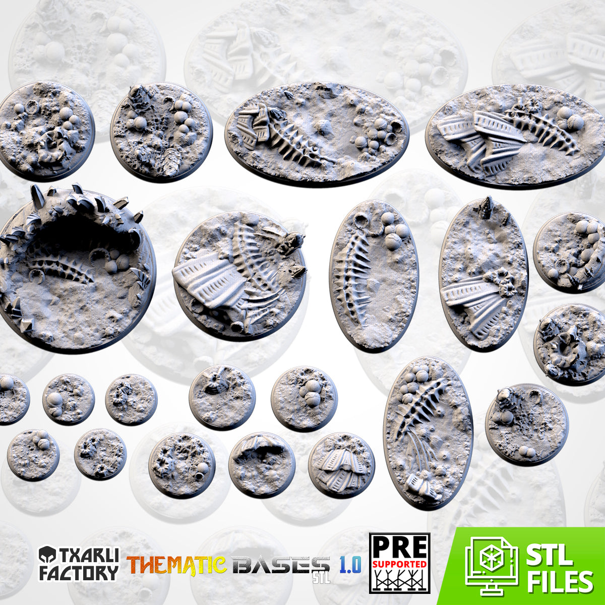 Alien Infestation Bases | 25mm | 32mm | 40mm | Txarli Factory | Magnetizable Scenic Textured Round