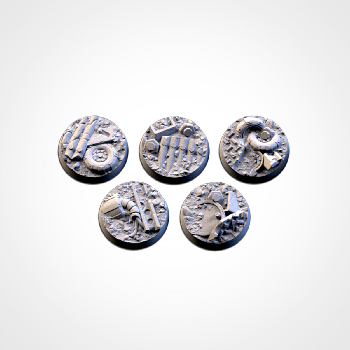 Scrap Bases | 25mm | 32mm | 40mm | Txarli Factory | Magnetizable Scenic Textured Round