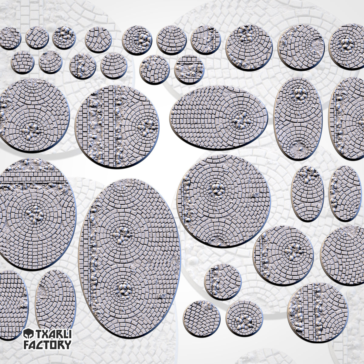 Medieval Road Bases | 25mm | 32mm | 40mm | Txarli Factory | Magnetizable Scenic Textured Round