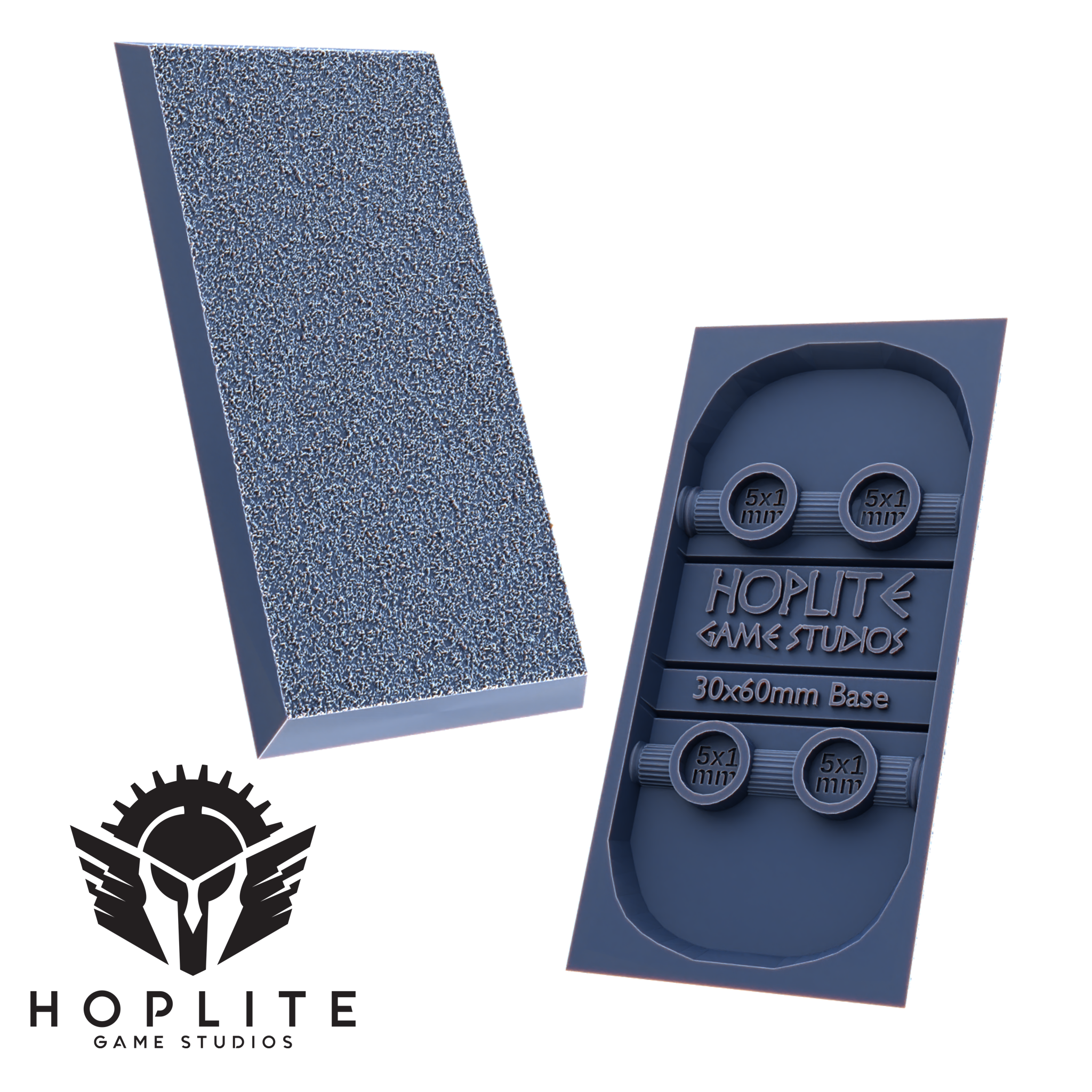 Magnetisierbare quadratische Sockel mit Hoplit-Struktur | Quadratische Fantasy-Sockel | 25 mm | 30 mm | 40 mm | 50 mm | und weitere Größen