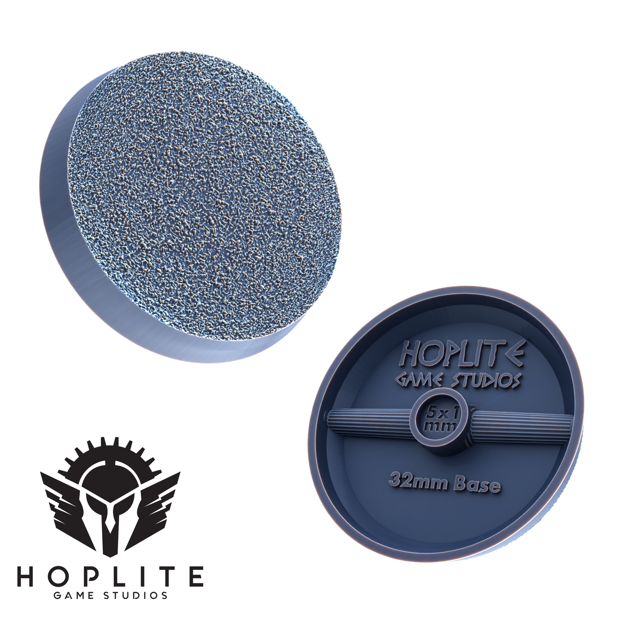 Bases magnetizables con textura hoplita | 25 mm | 32 mm | 40 mm | 50 mm | 80 mm | 35x60mm