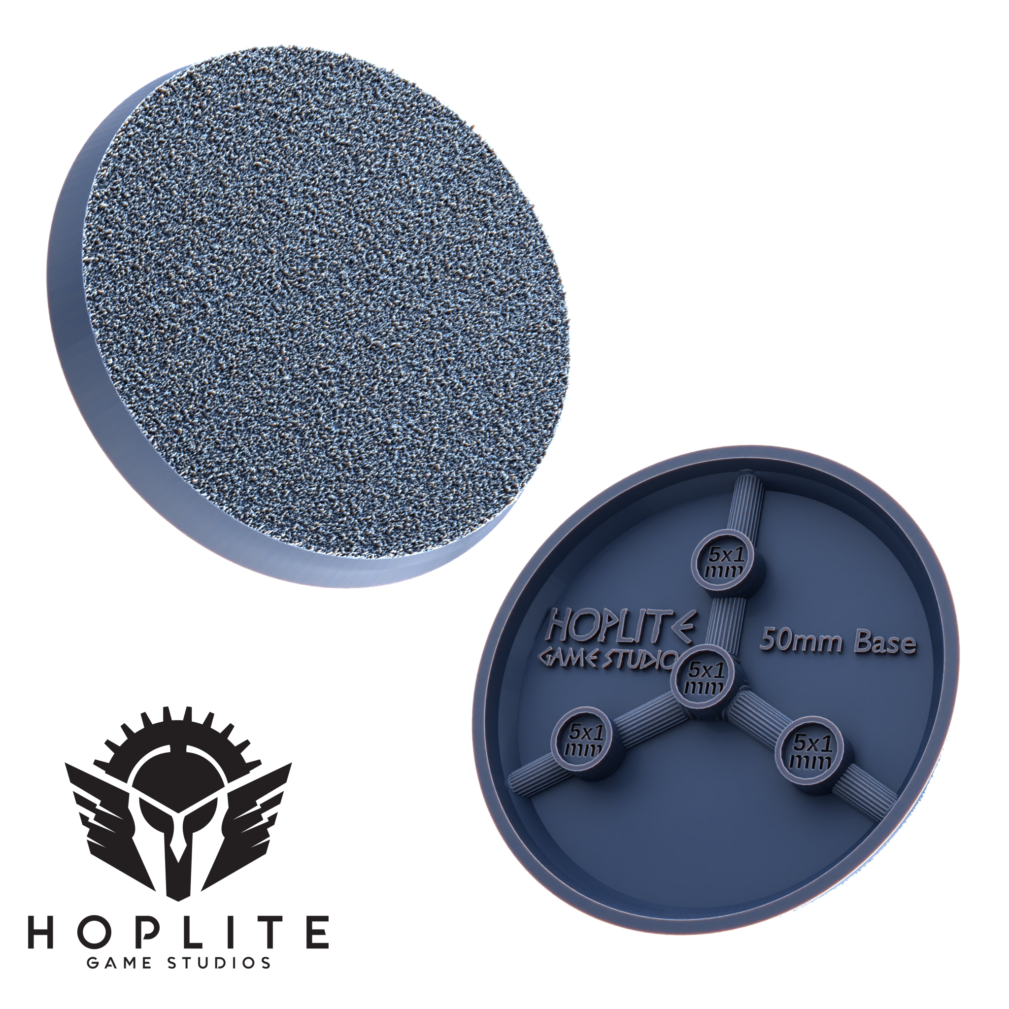 Hoplite Textured Magnetizable Bases | 25mm | 32mm | 40mm | 50mm | 80mm | 35x60mm