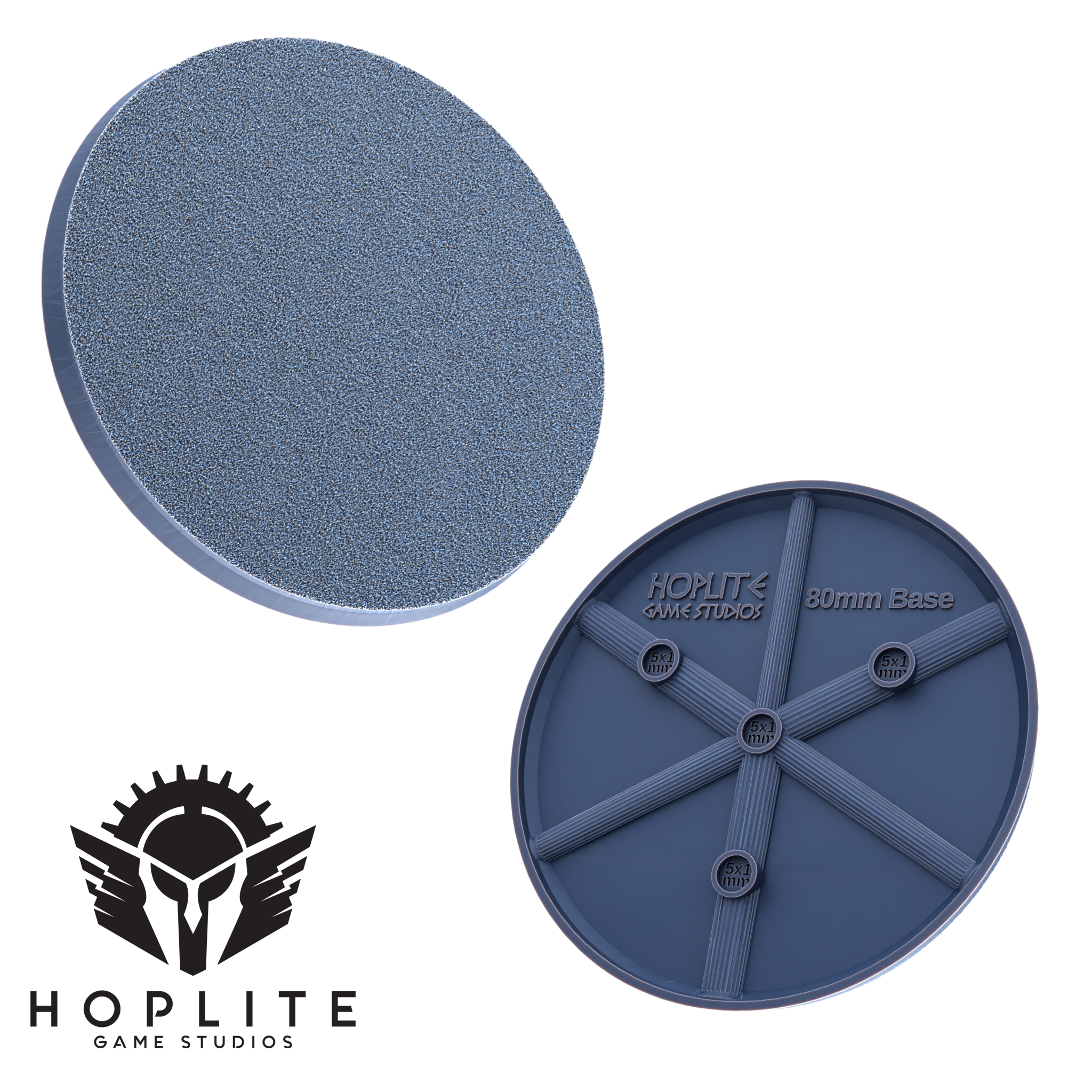 Hoplite Textured Magnetizable Bases | 25mm | 32mm | 40mm | 50mm | 80mm | 35x60mm