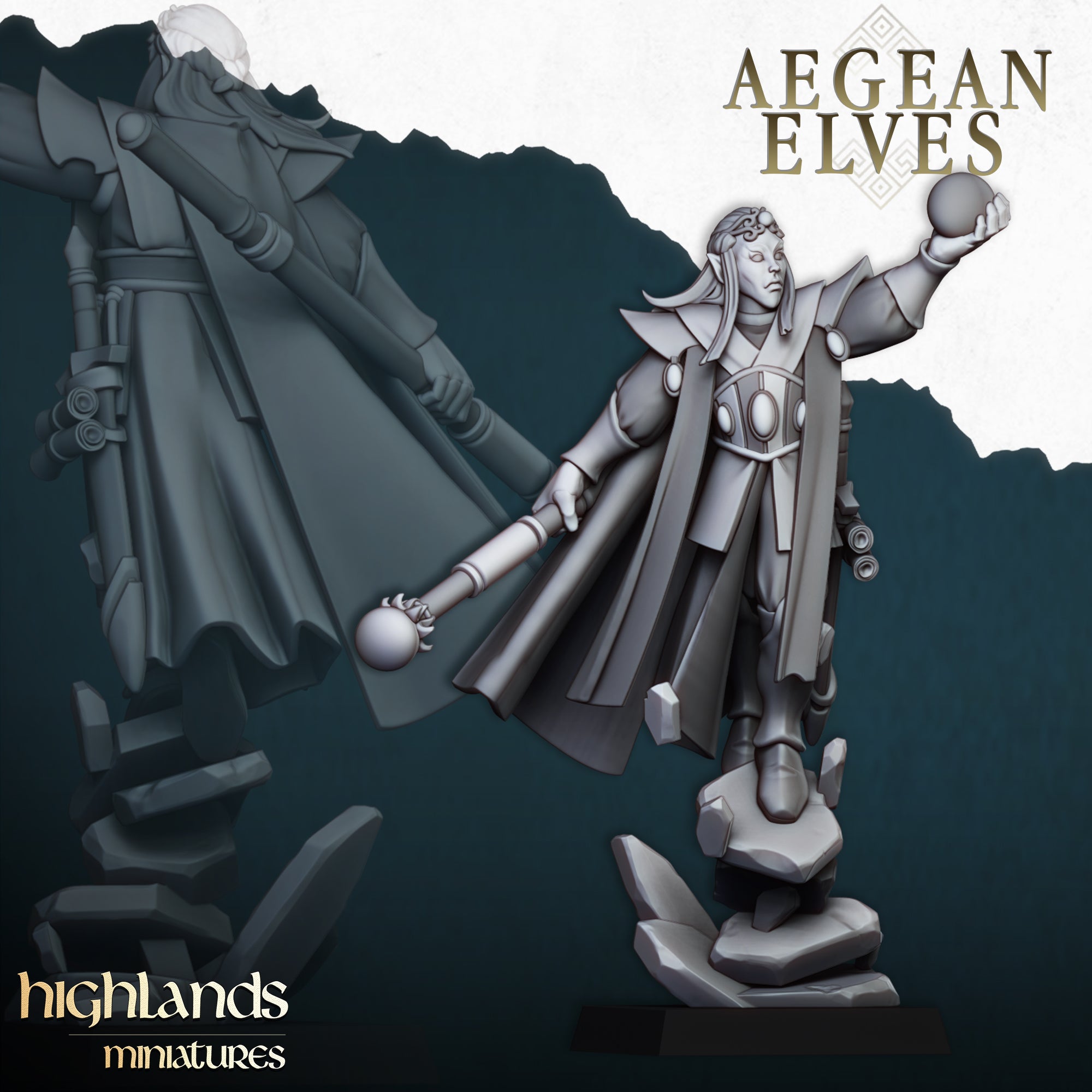 Aegean Elves Mage - Highlands Miniatures