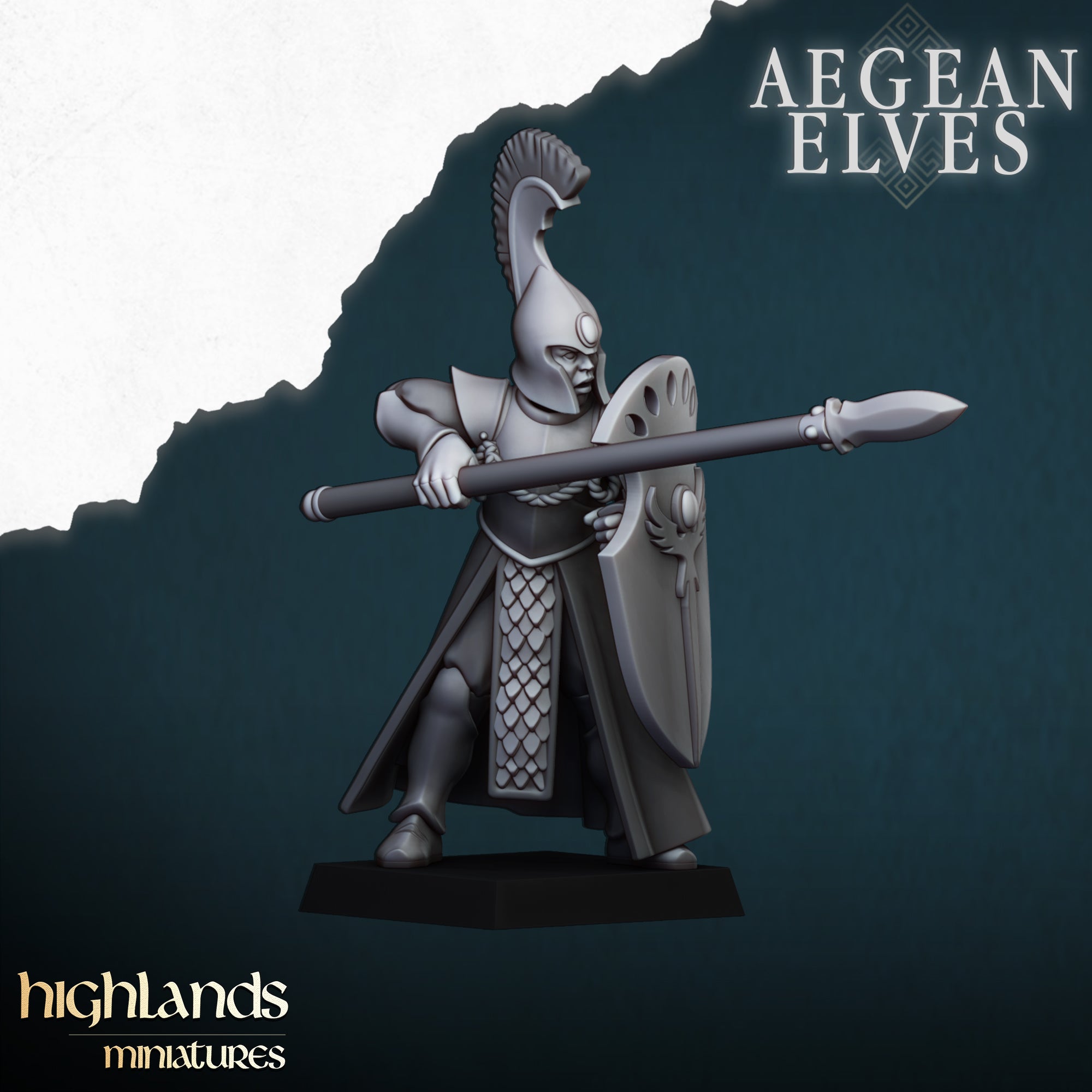 Agean Elves Spearmen (x20) - Highlands Miniatures