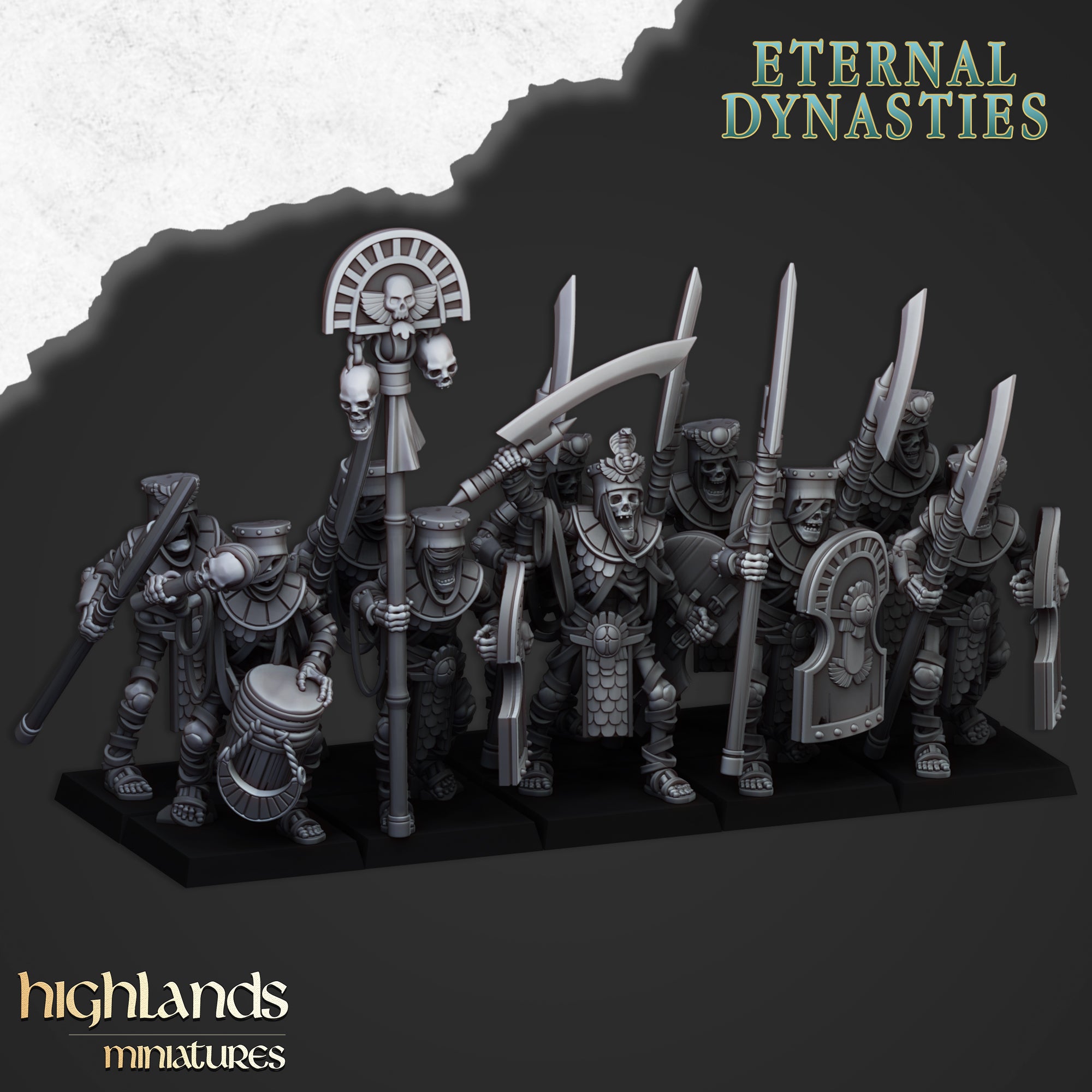 Guardias antiguos con alabardas - Eternal Dynasties | Highlands Miniatures