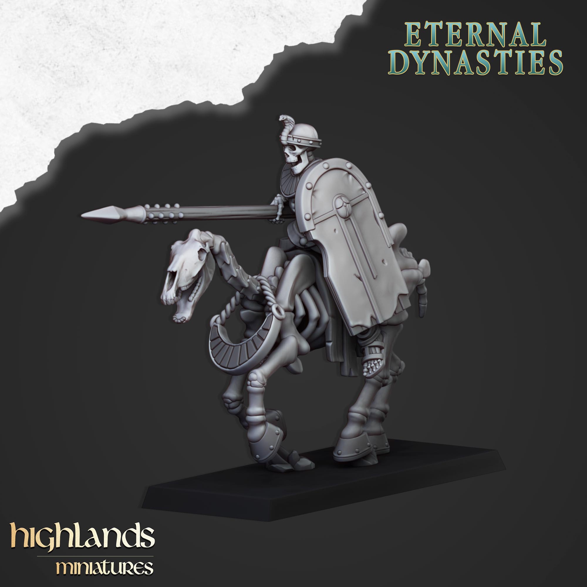 Ancient Skeletal Cavalry with Spears (x8) - Eternal Dynasties | Highlands Miniatures