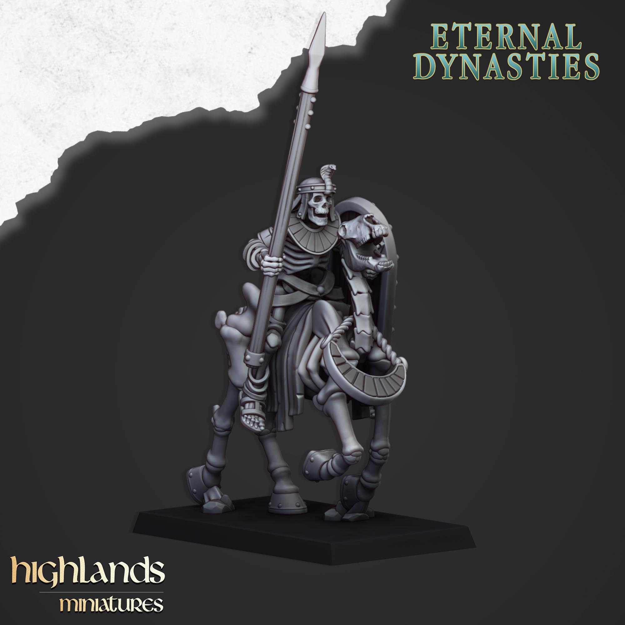 Antike Skelettkavallerie mit Speeren (x8) - Eternal Dynasties | Highlands Miniatures