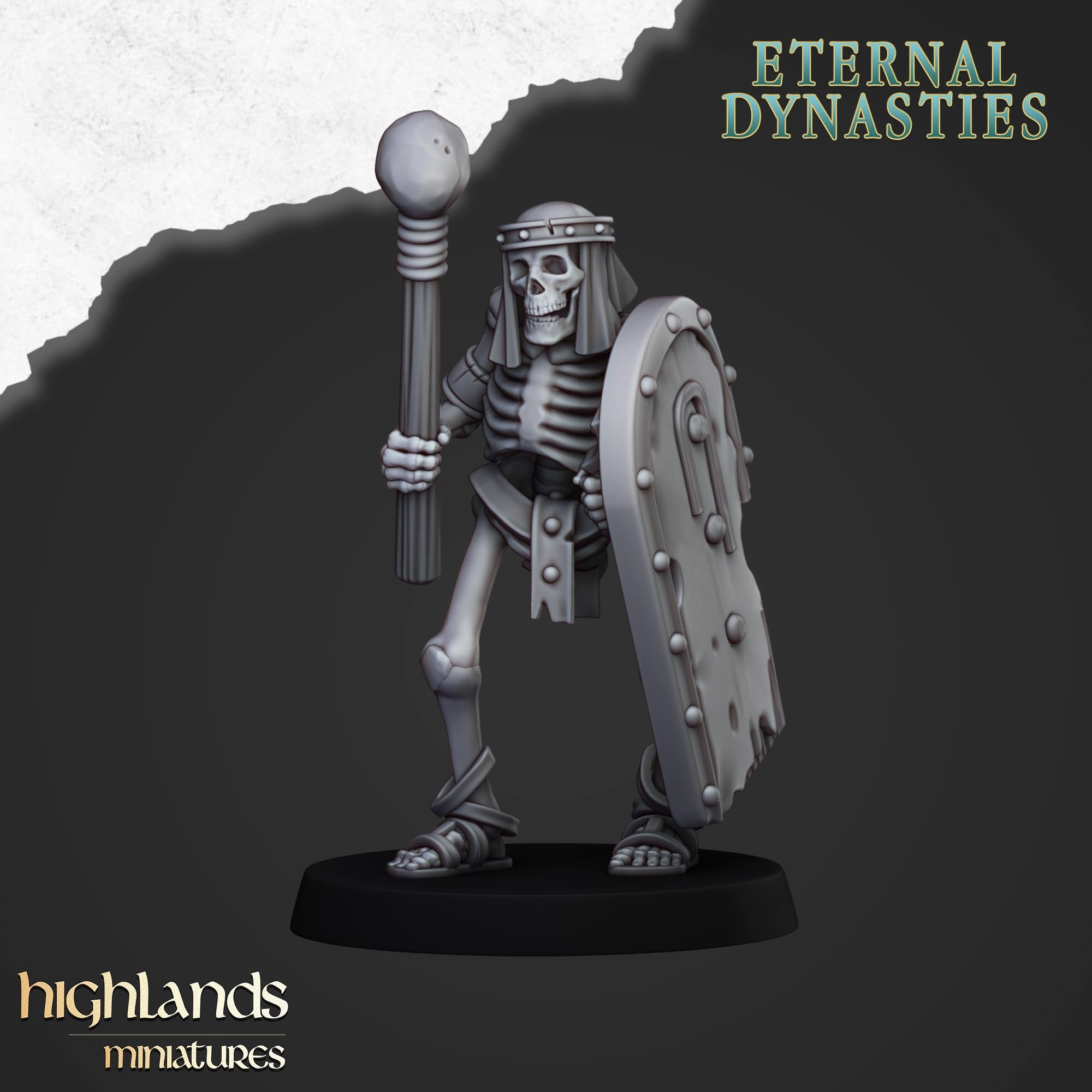 Esqueletos antiguos con armas de mano (x15) - Dinastías eternas - | Miniaturas de las Tierras Altas