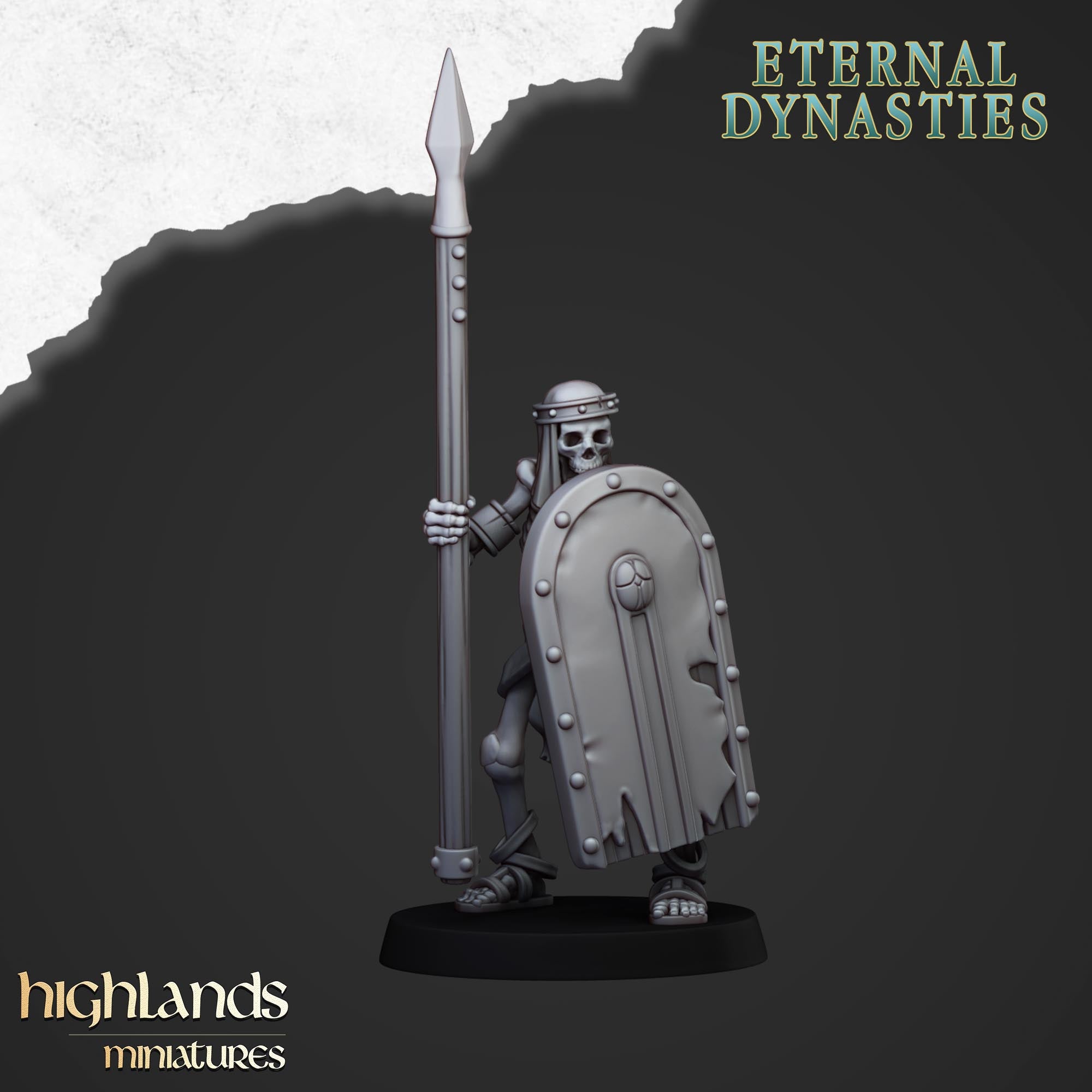 Ancient Skeletons with Spears (x15) - Eternal Dynasties - | Highlands Miniatures