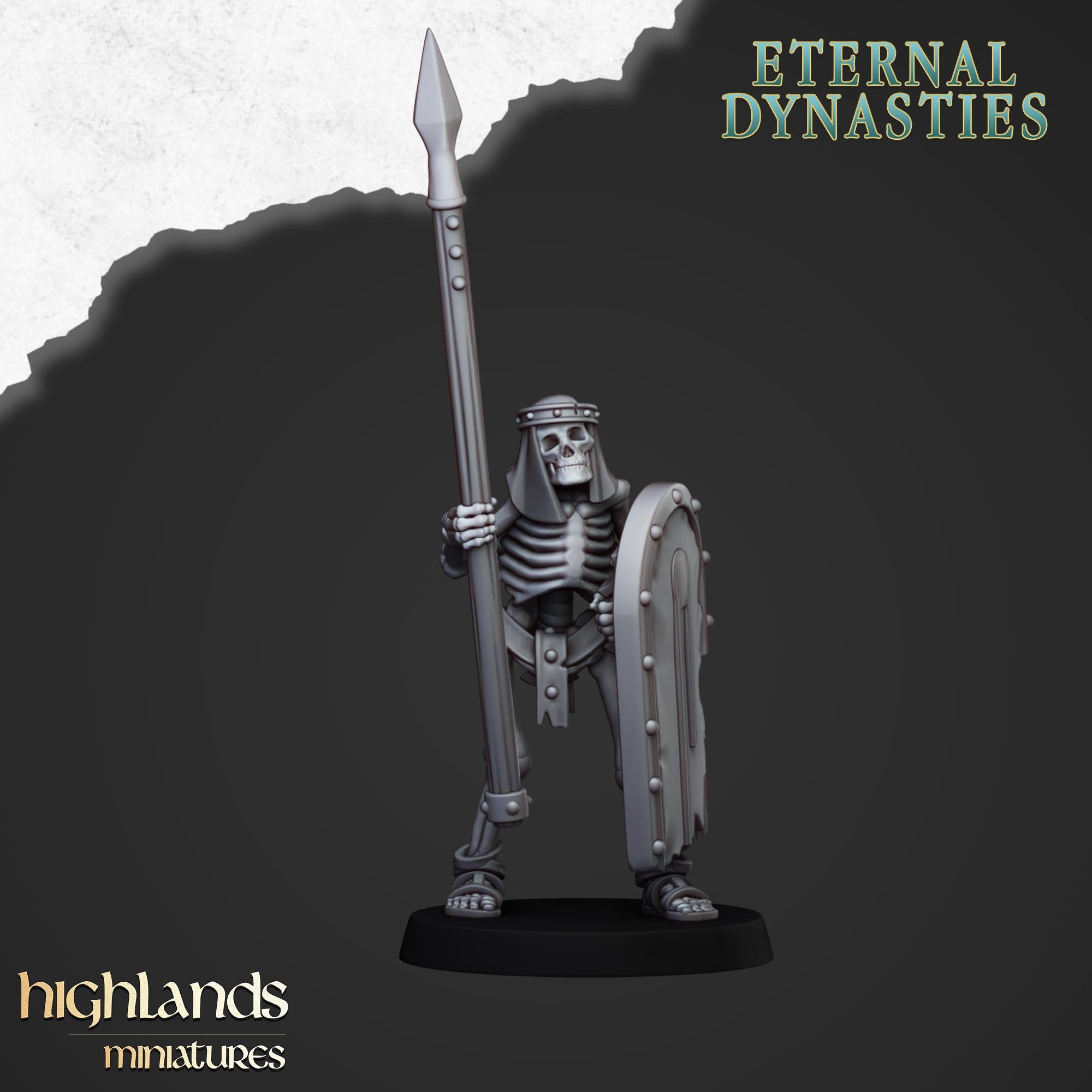 Ancient Skeletons with Spears (x15) - Eternal Dynasties - | Highlands Miniatures