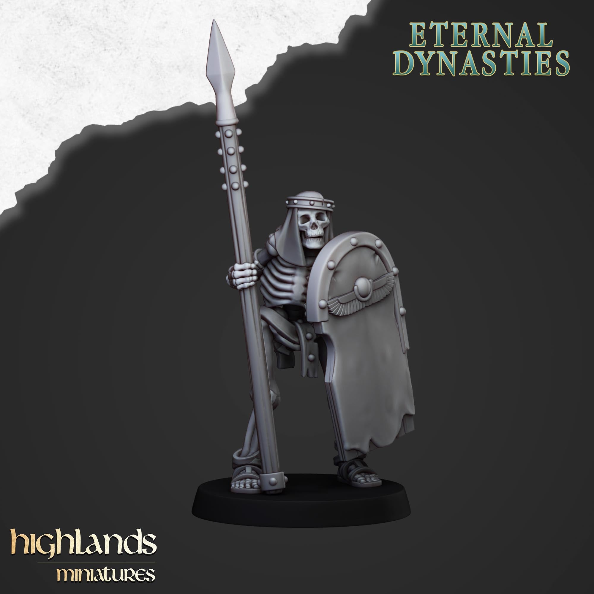 Esqueletos antiguos con lanzas (x15) - Dinastías eternas - | Miniaturas de las Tierras Altas