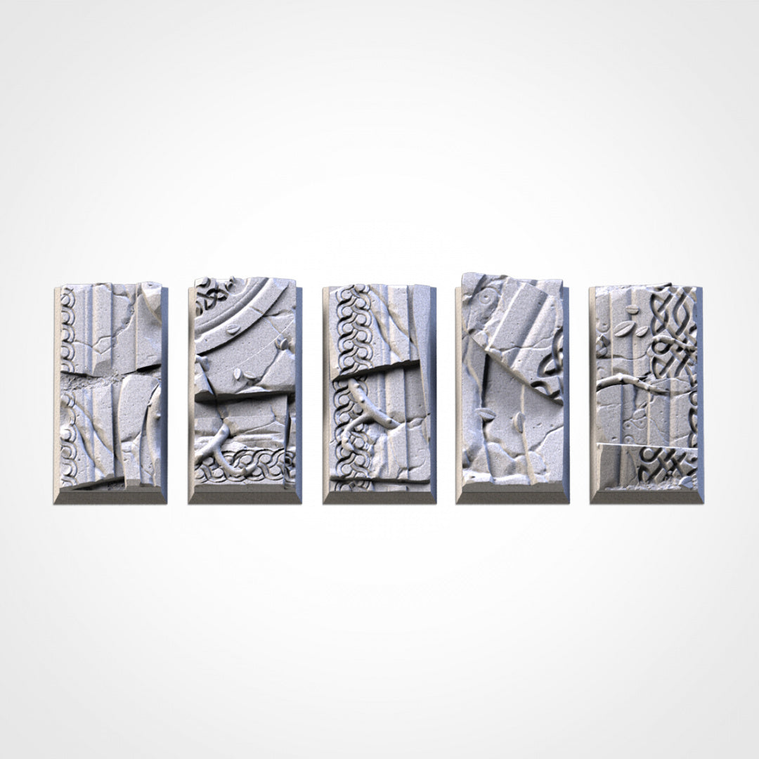 Ancestral Ruins Square Bases | 20mm | 25mm | 40mm | Txarli Factory | Magnetizable Scenic Textured Square