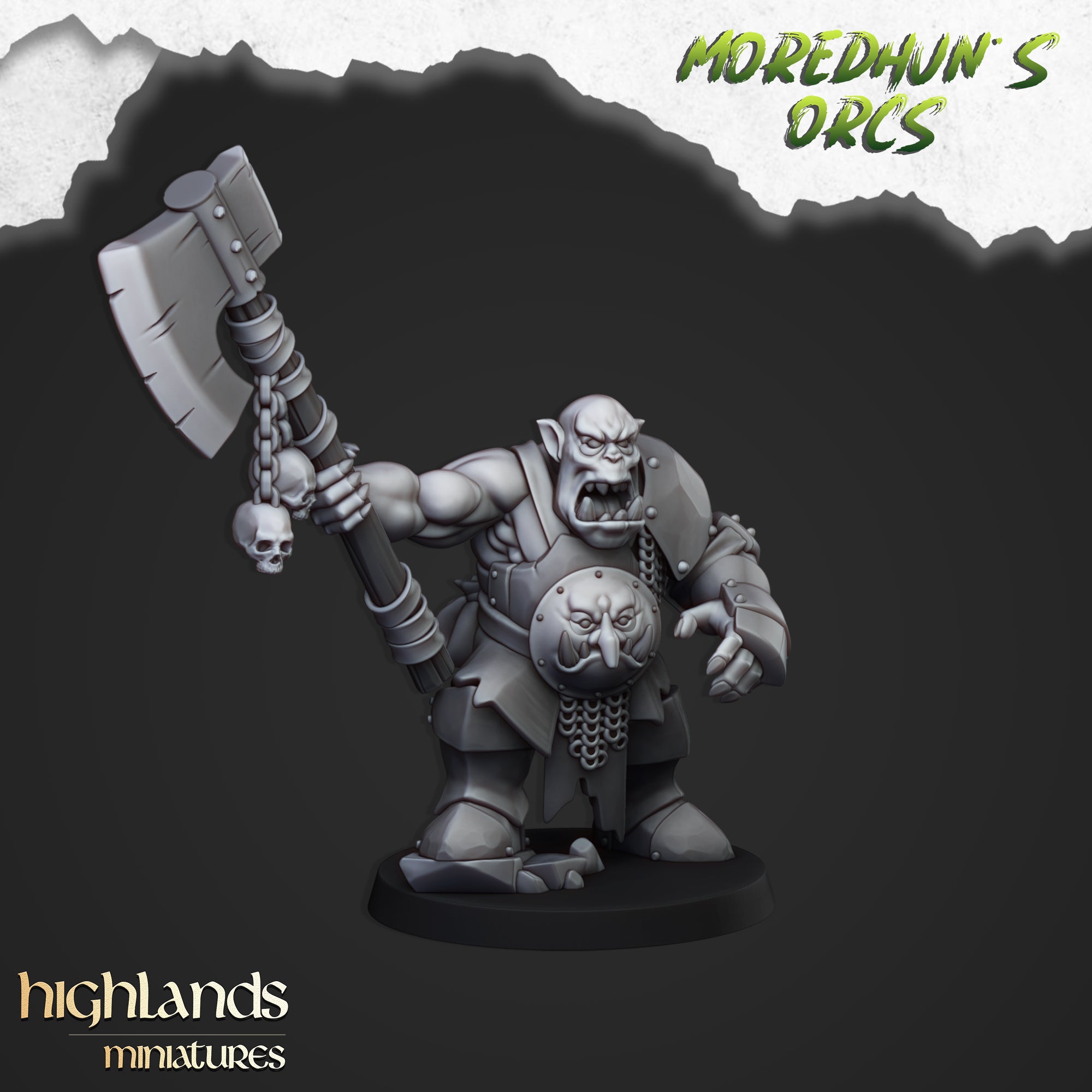 Borgok Skullcrusher (x1) - Orc & Goblin Tribes | Highlands Miniatures