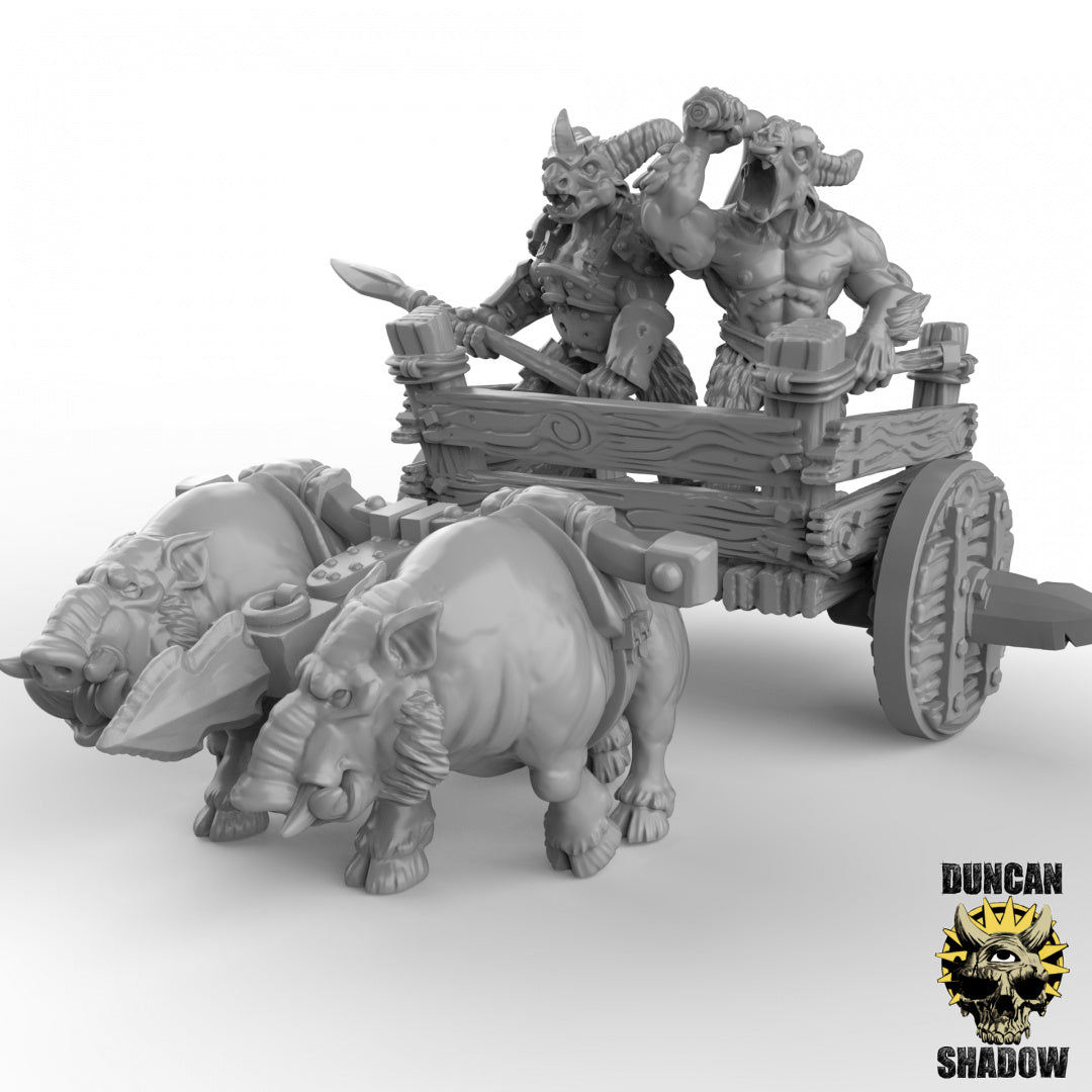 Beastmen Chariot | Duncan Shadow | Compatible with Dungeons & Dragons and Pathfinder