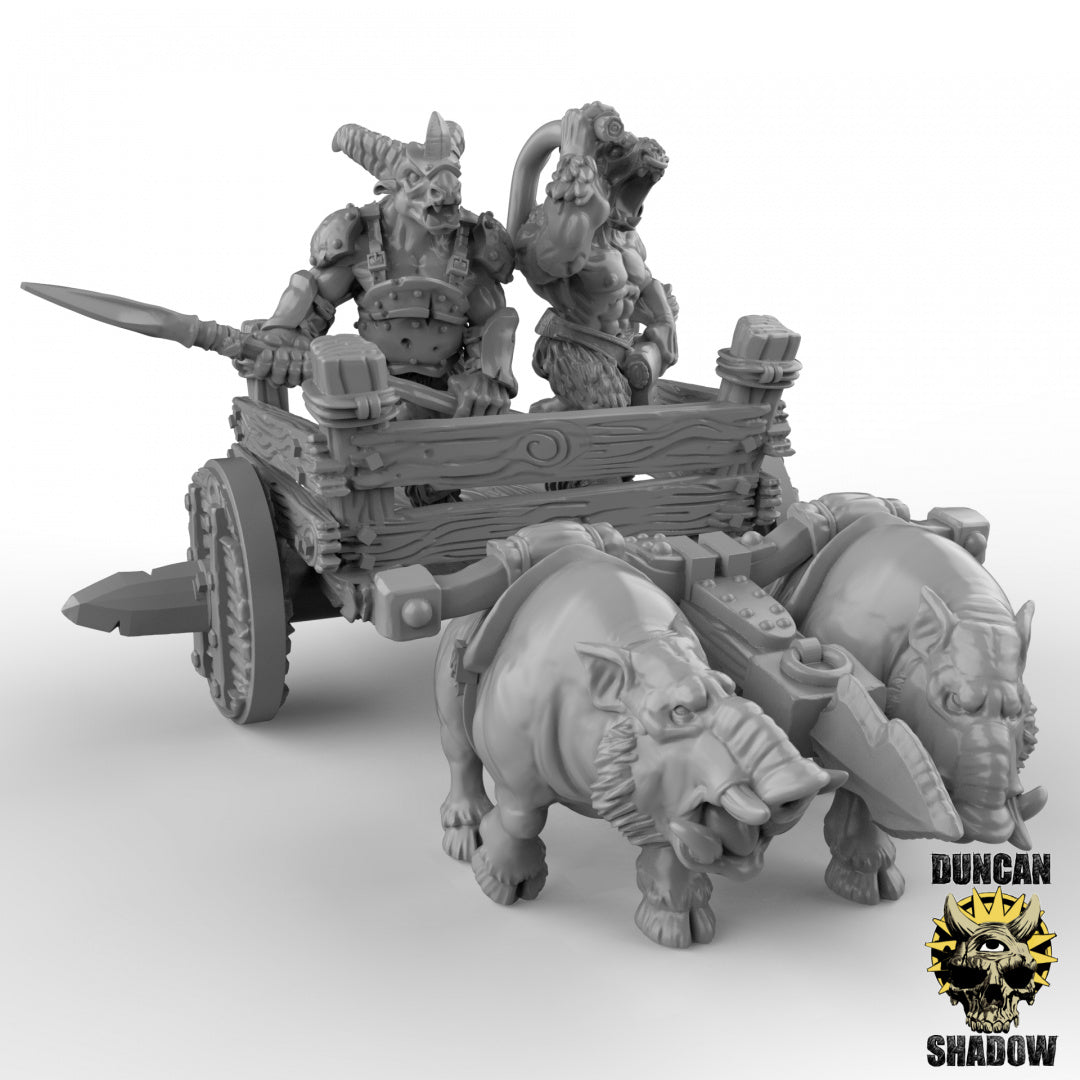 Carro de hombres bestia | Sombra de Duncan | Compatible con Dragones y Mazmorras y Pathfinder