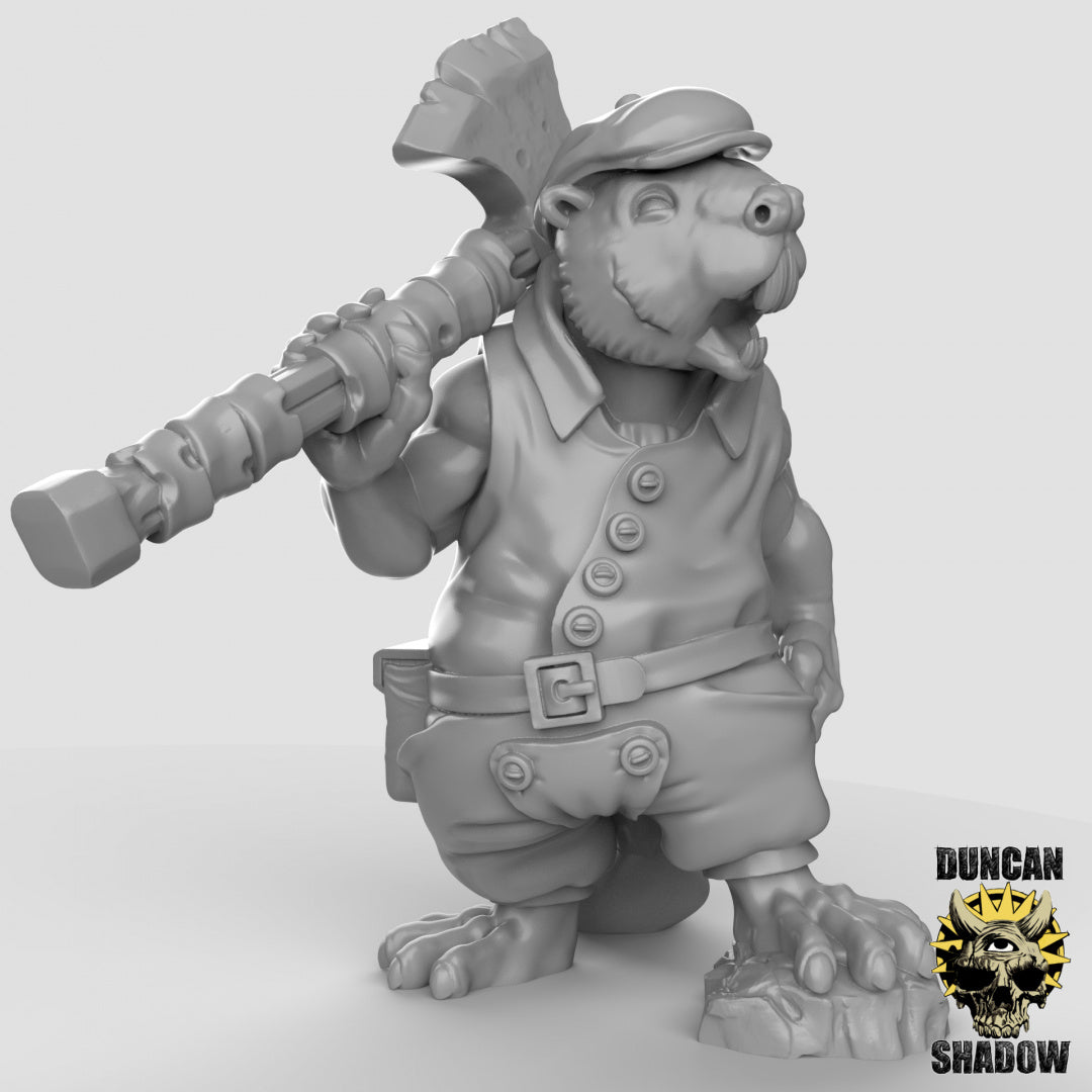 Beaver Folk Lumberjacks With Axes | Duncan Shadow | Compatible with Dungeons & Dragons and Pathfinder