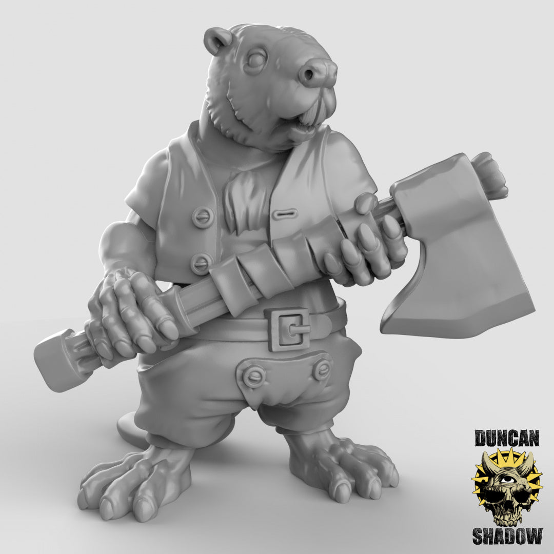 Beaver Folk Lumberjacks With Axes | Duncan Shadow | Compatible with Dungeons & Dragons and Pathfinder
