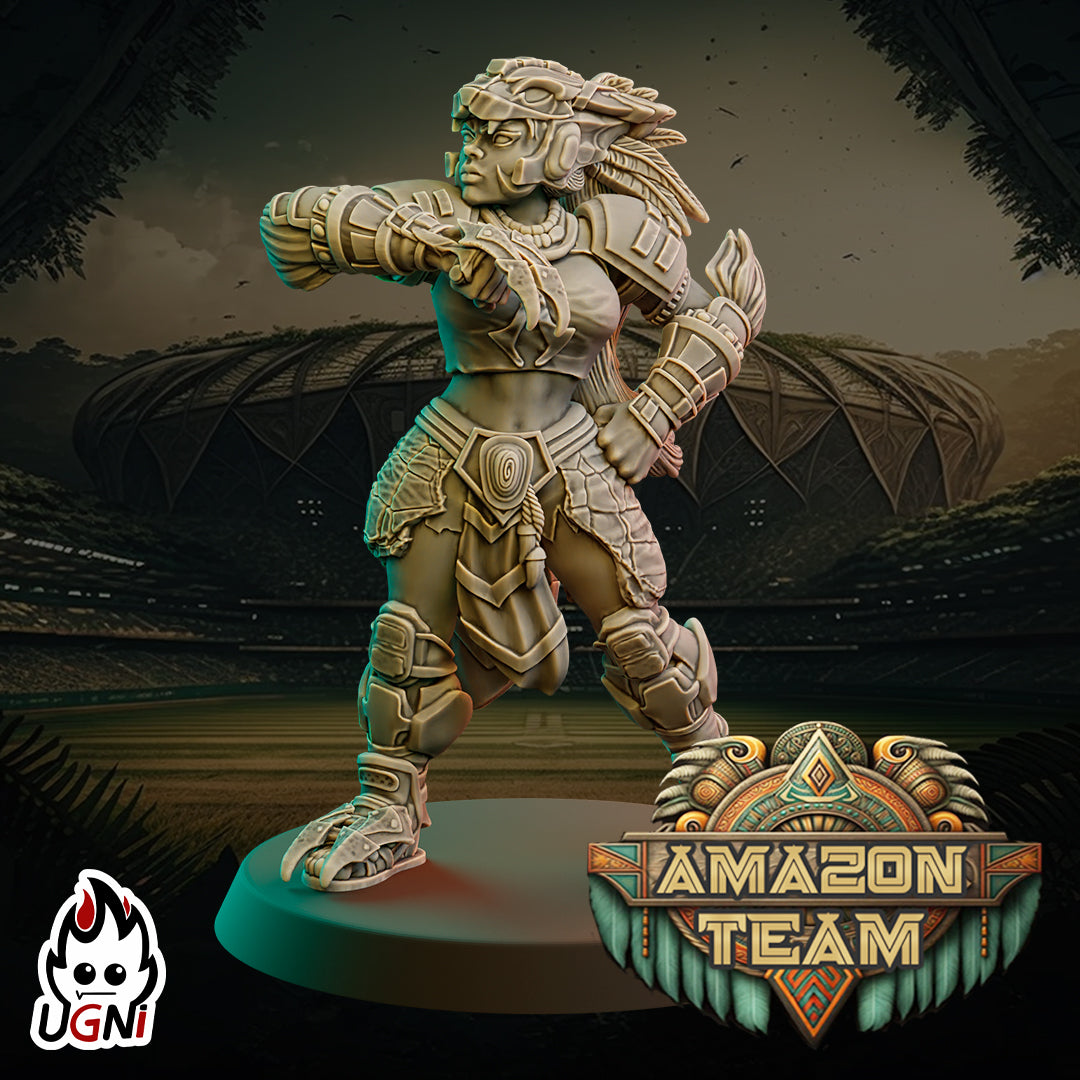 Equipo Amazon - Equipo Amazónico de Fútbol Fantasy - 18 Jugadores - Miniaturas Ugni