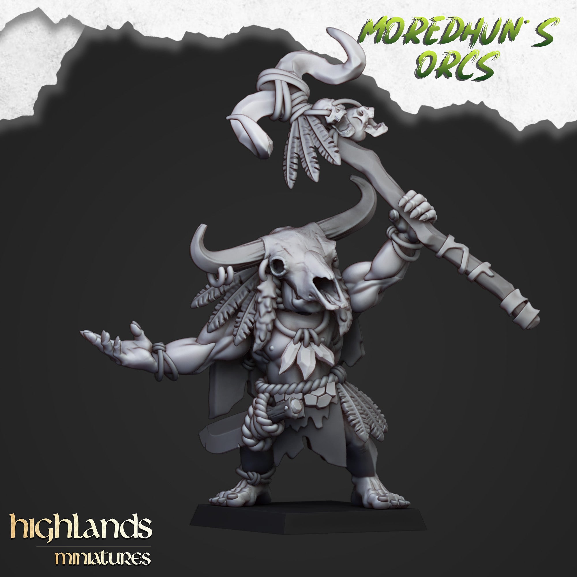 Cave Orc Shaman (x1) - Orc & Goblin Tribes | Highlands Miniatures